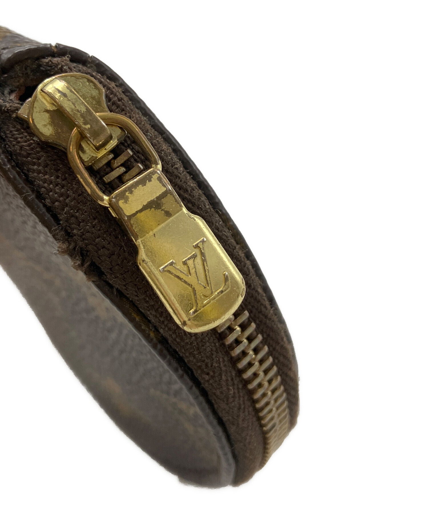 ルイヴィトン　ゴールド金具モノグラムボタン　シルク100%パンツ　ブラウン 中古・古着通販】LOUIS VUITTON (ルイ ヴィトン) モノグラム ポルト