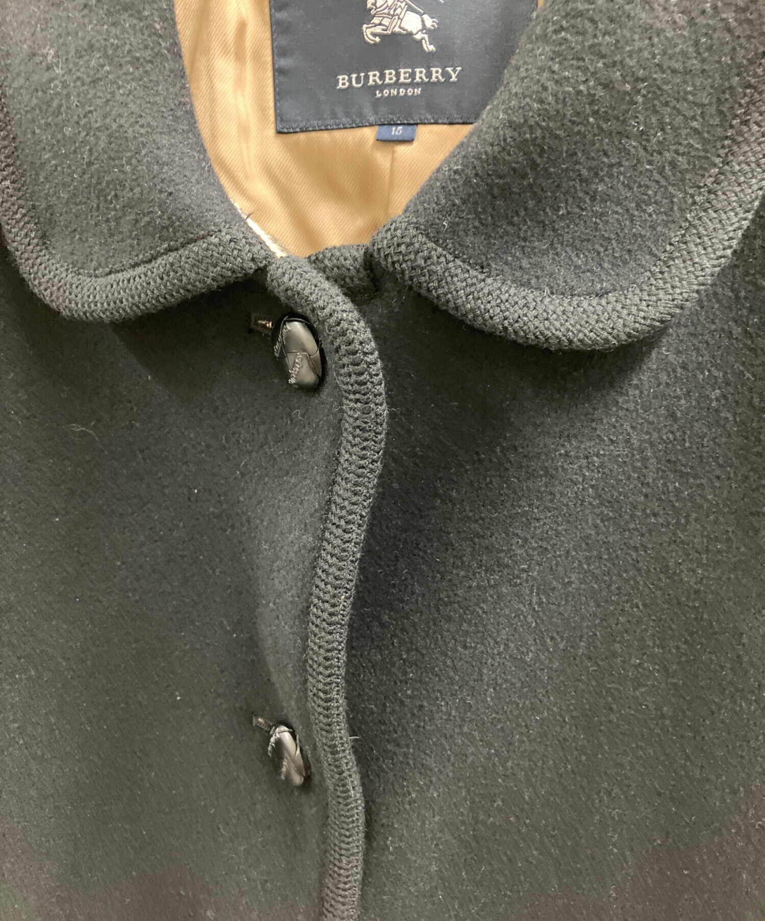 中古・古着通販】BURBERRY (バーバリー) ステンカラーコート ブラック