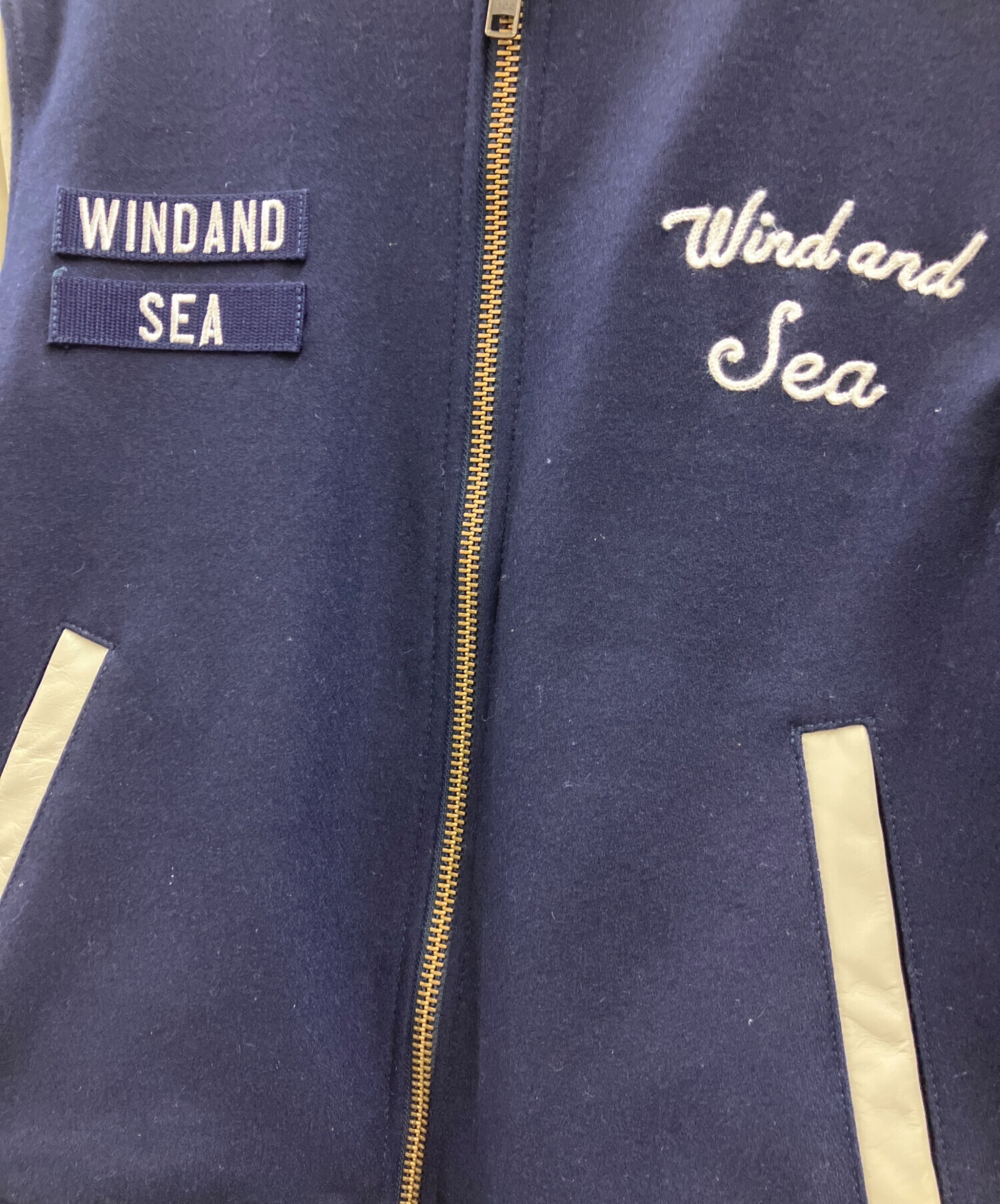中古・古着通販】WIND AND SEA (ウィンダンシー) スタジャン ネイビー