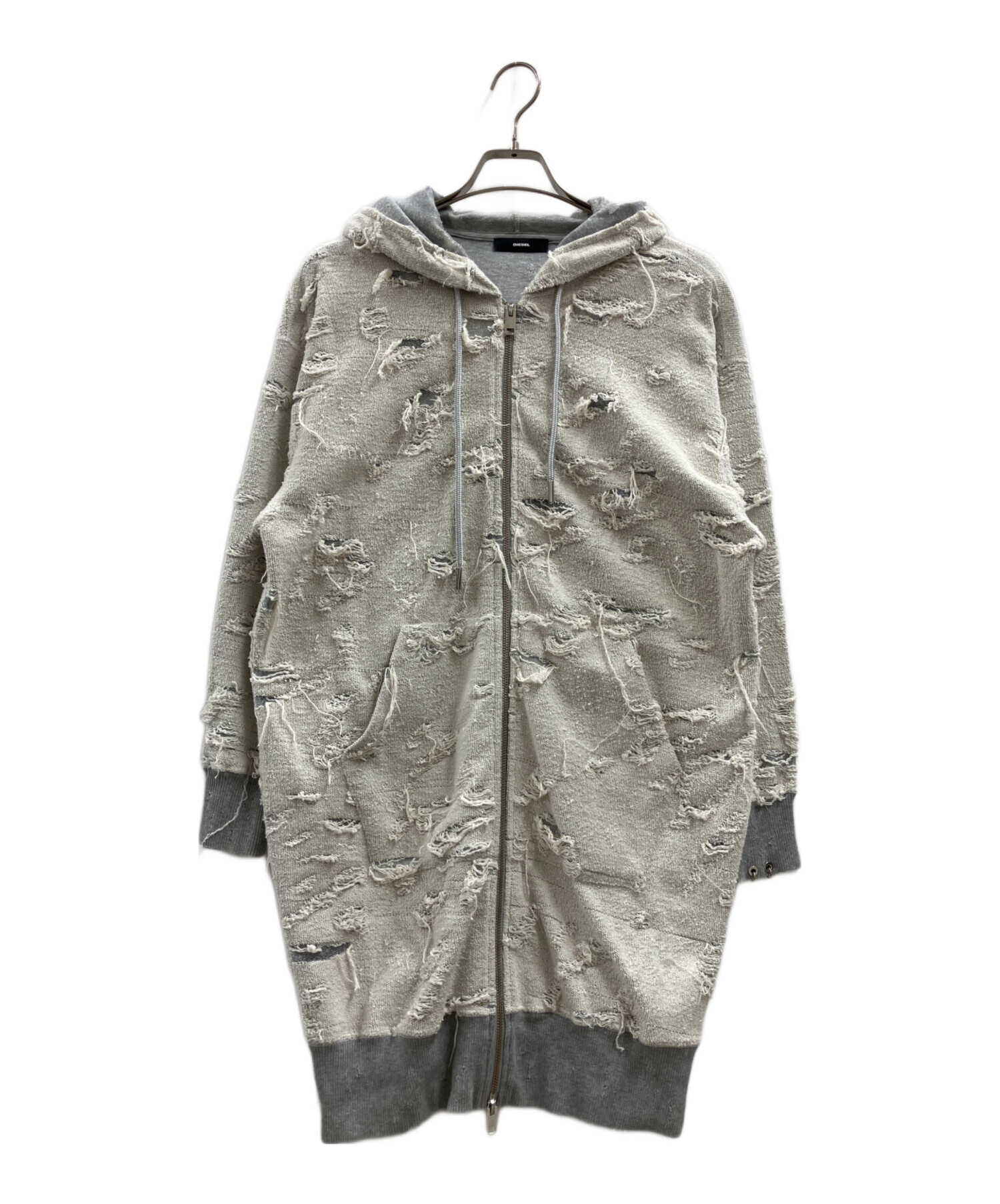 中古・古着通販】DIESEL (ディーゼル) ダメージ加工ジップパーカー