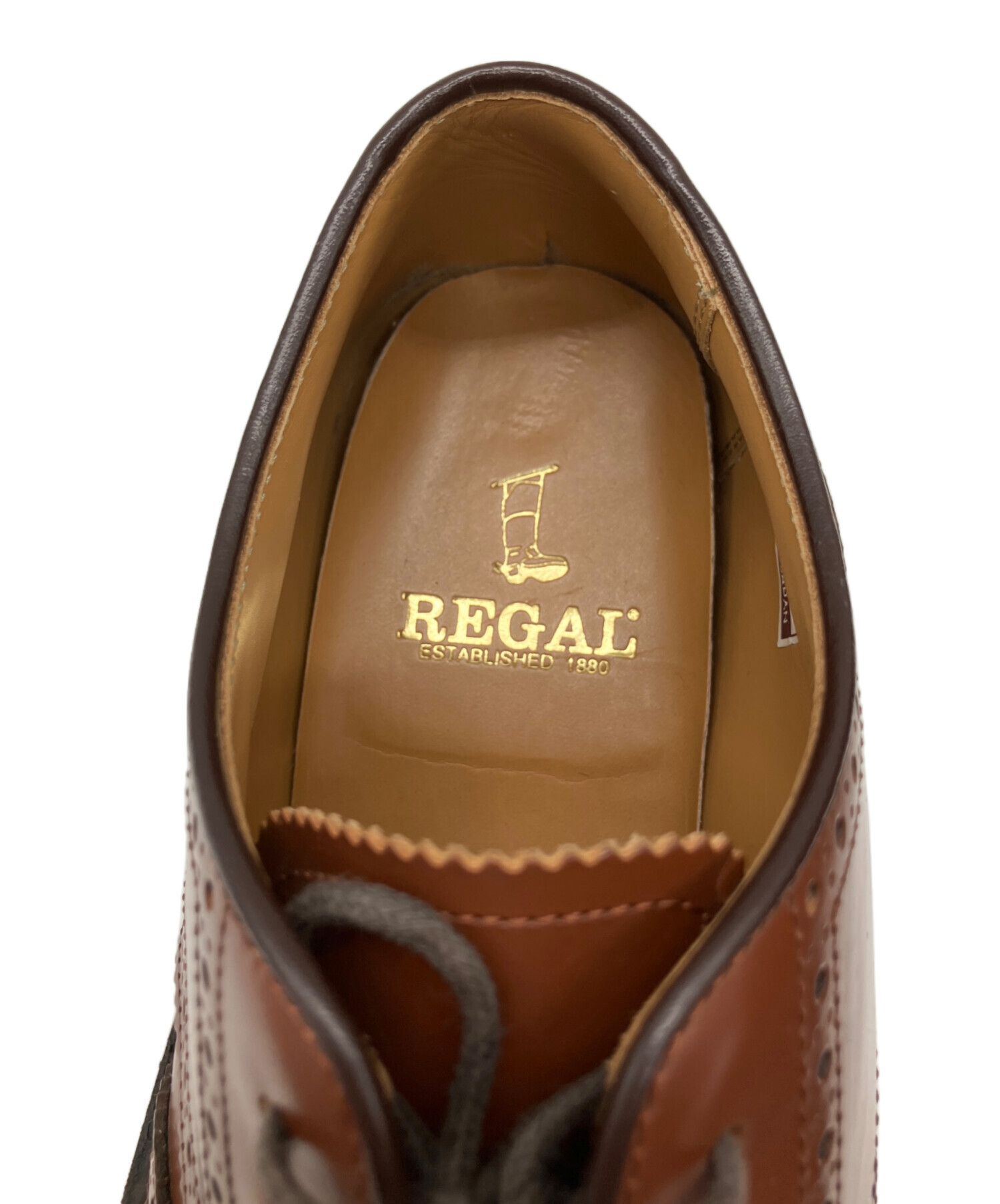 【未使用品】REGAL リーガル　24.5 ウィングチップ　レザー　フルブローグ 中古・古着通販】REGAL (リーガル) ウィングチップシューズ ブラウン