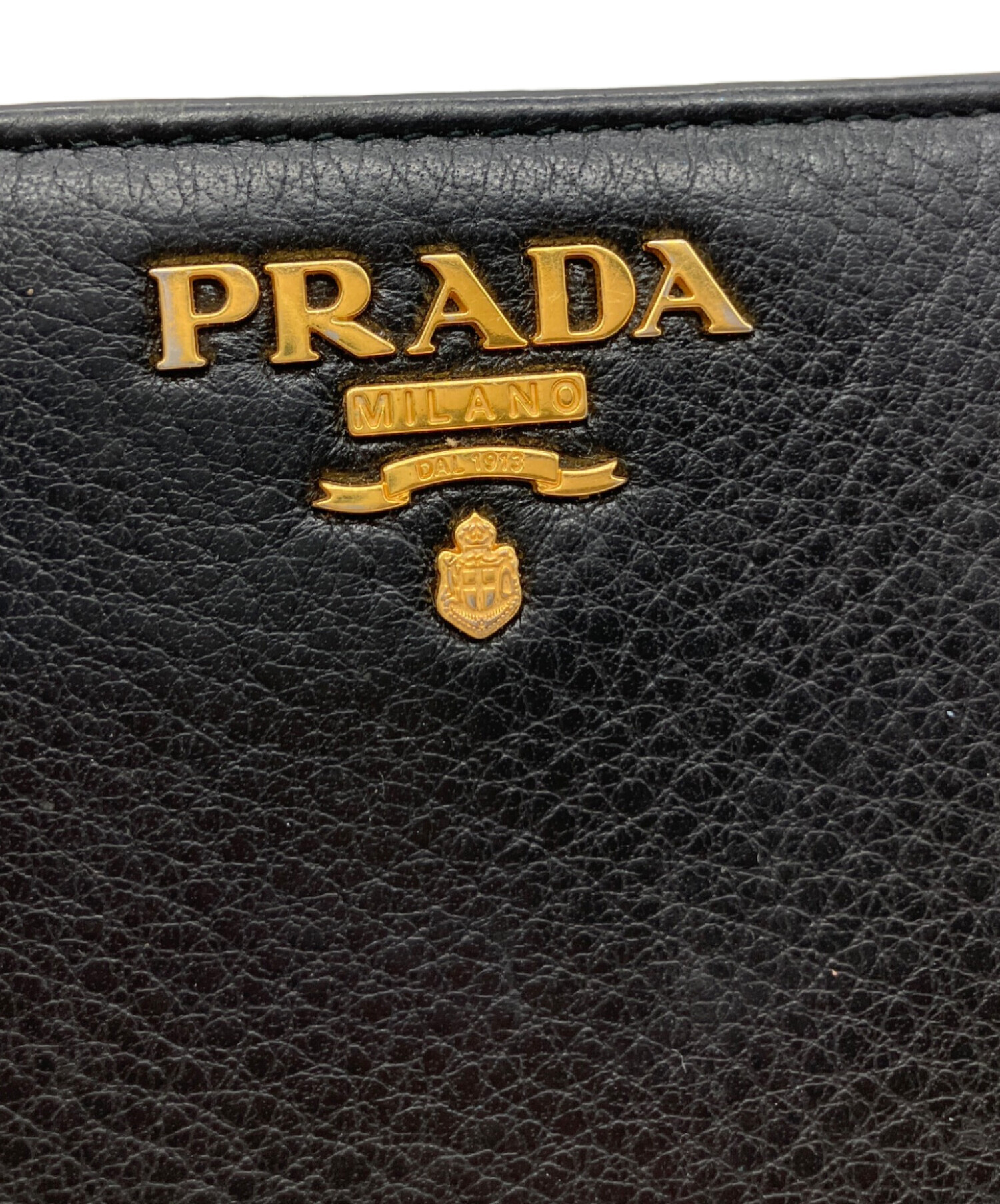 中古・古着通販】PRADA (プラダ) 2つ折り財布 ブラック×レッド