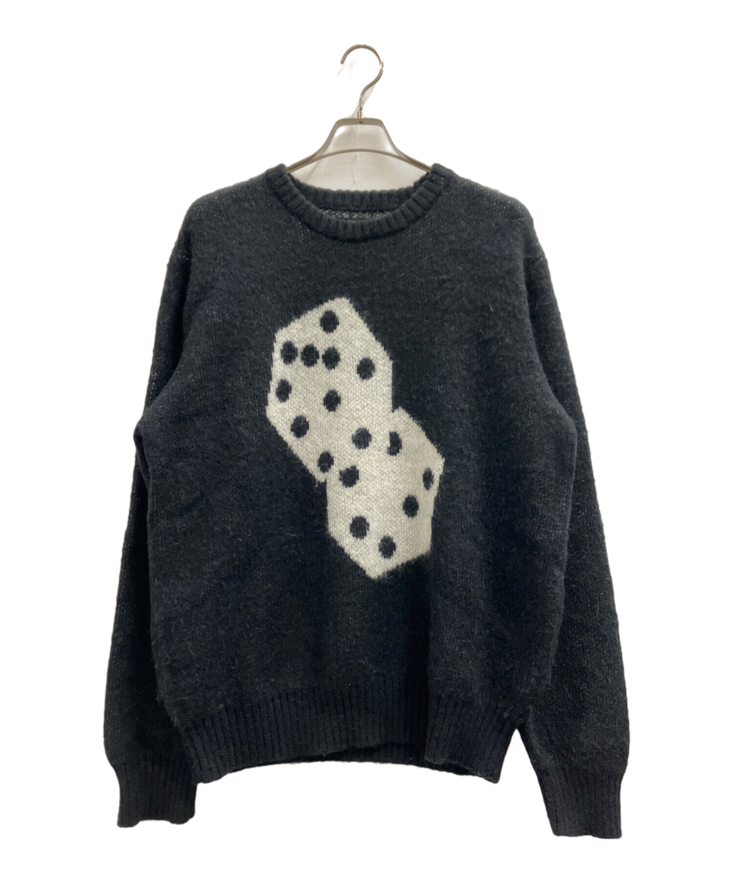 stussy dice mohair sweater モヘア ニット 中古・古着通販】stussy (ステューシー) DICE MOHAIR SWEATER ブラック