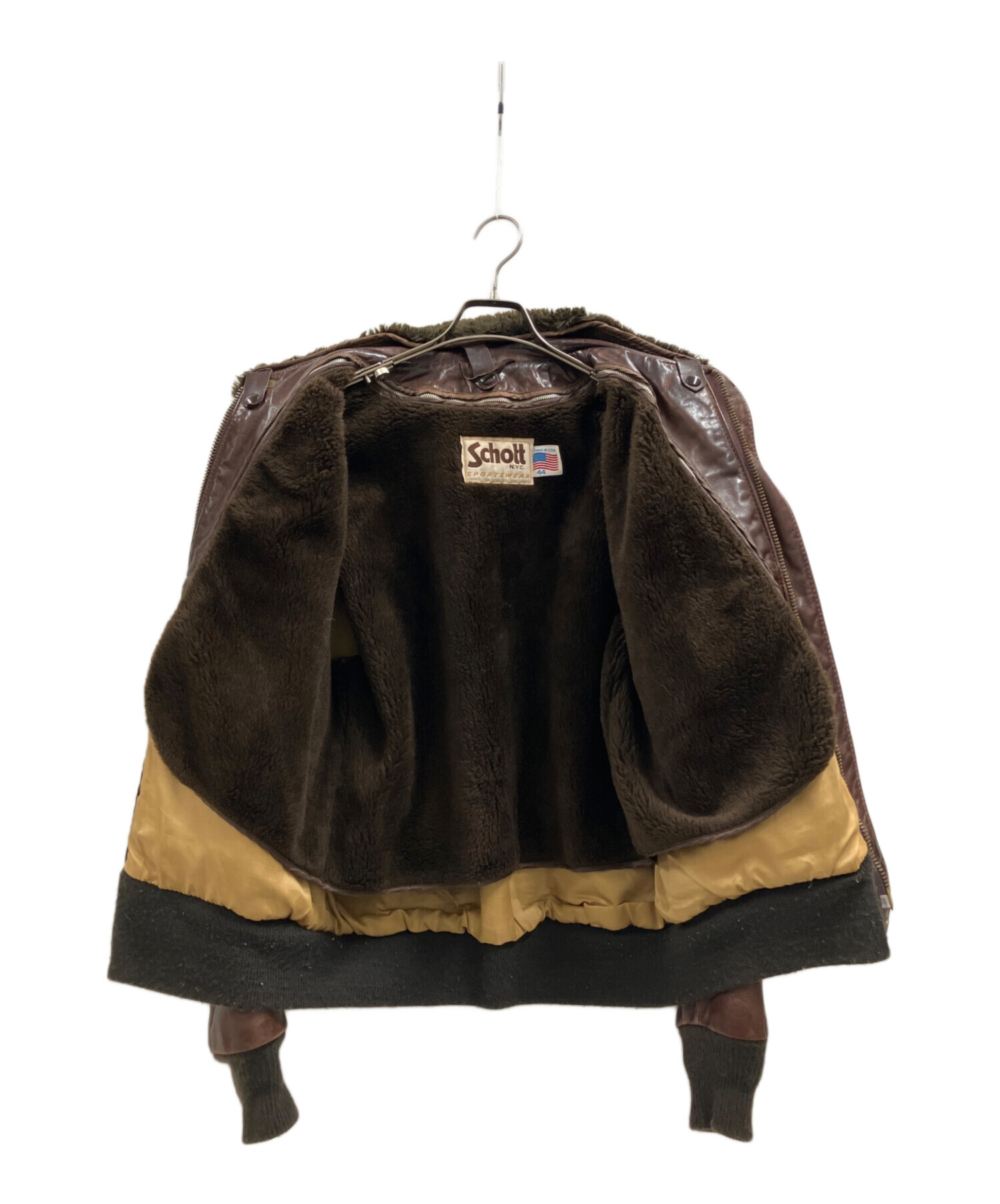 中古・古着通販】Schott (ショット) フライトジャケット ブラウン