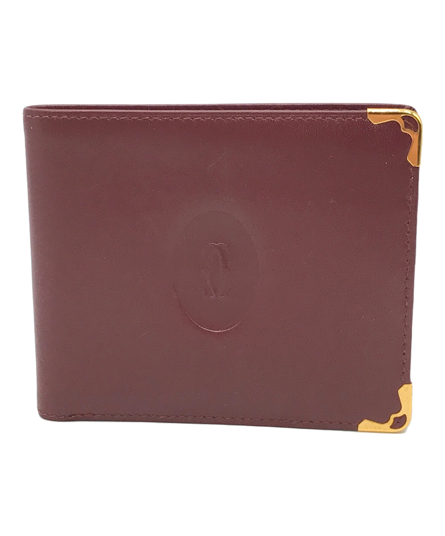 中古・古着通販】Cartier (カルティエ) 2つ折り財布 ボルドー