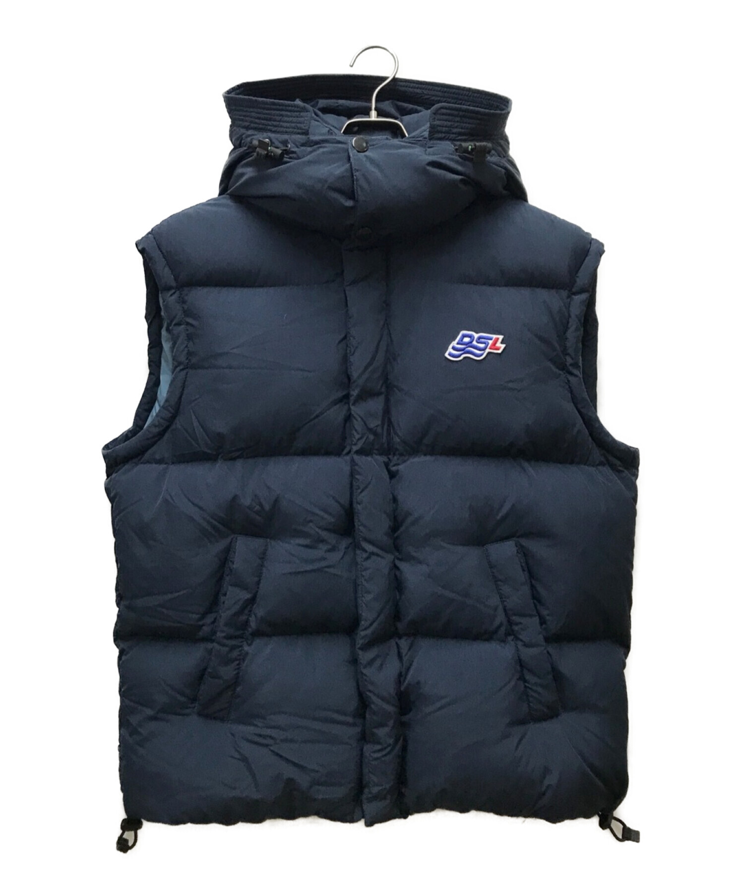 ディーゼル DIESEL ダウンベスト ジップアップ ナイロン XL 紺