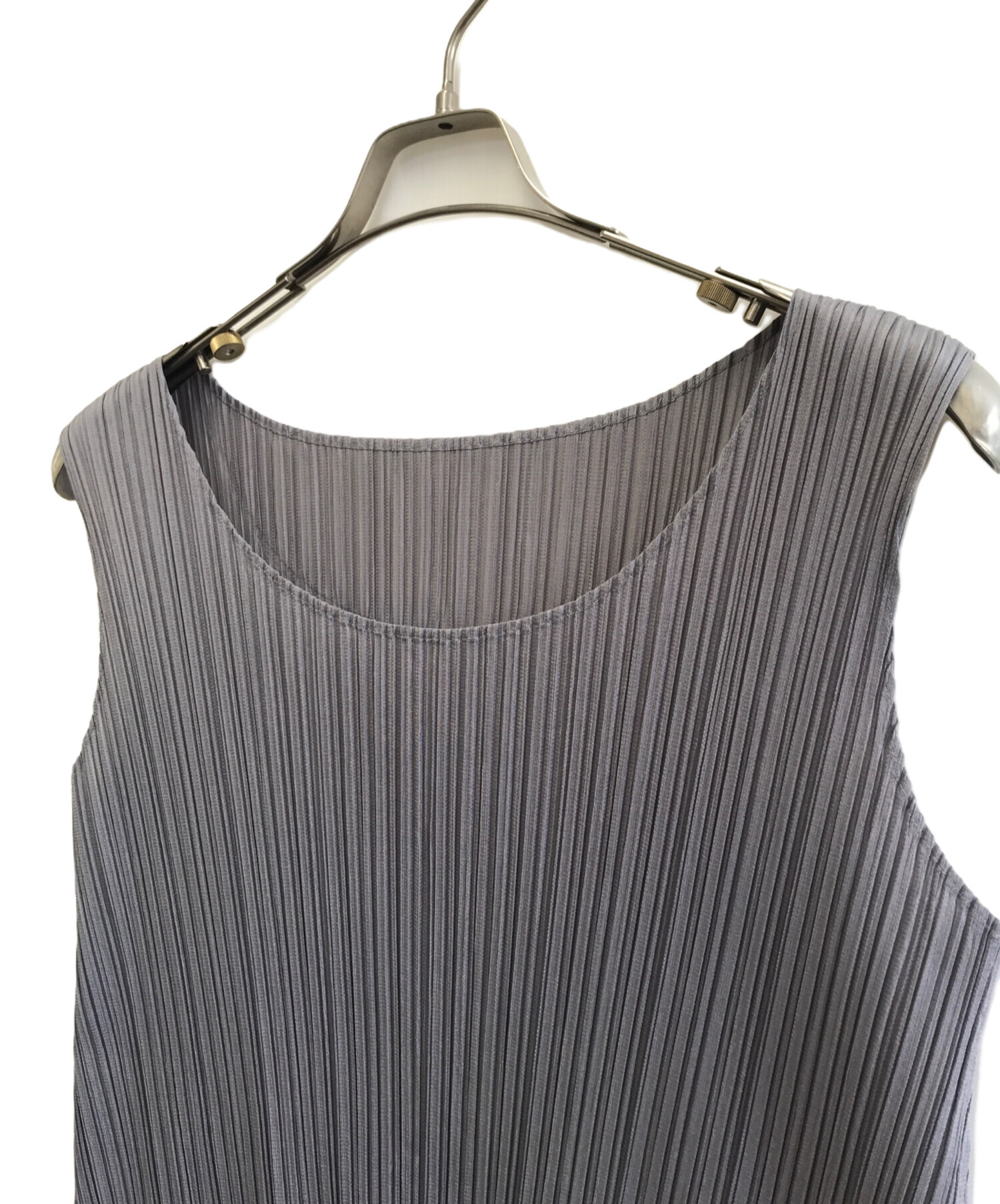 PLEATS PLEASE グレー ノースリーブ チュニック　3 中古・古着通販】PLEATS PLEASE (プリーツプリーズ) プリーツ