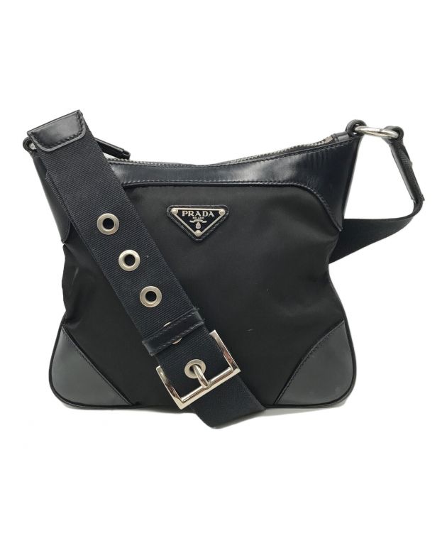 中古・古着通販】PRADA (プラダ) ナイロンショルダーバッグ ブラック