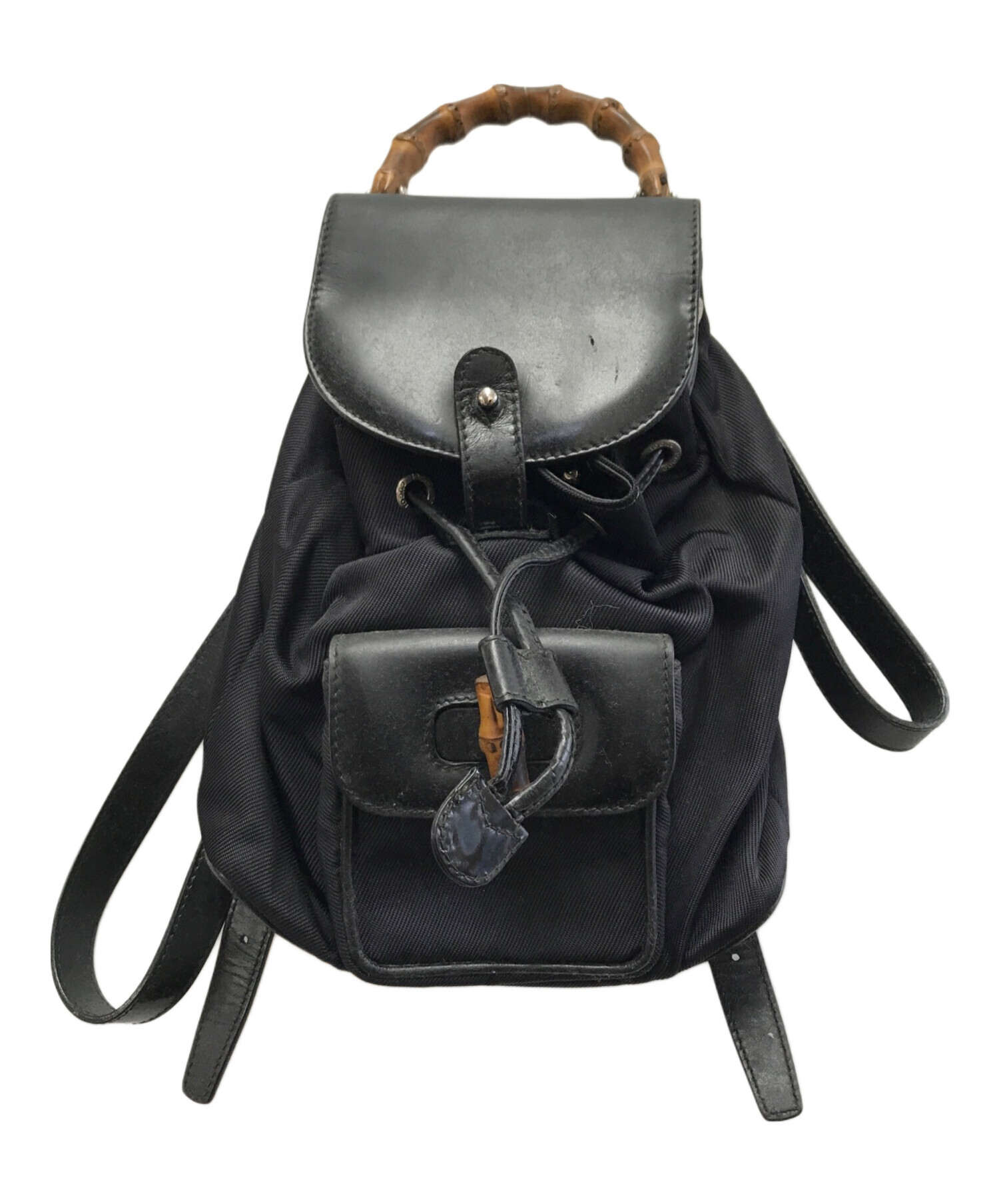 中古・古着通販】GUCCI (グッチ) バンブーミニリュック ブラック