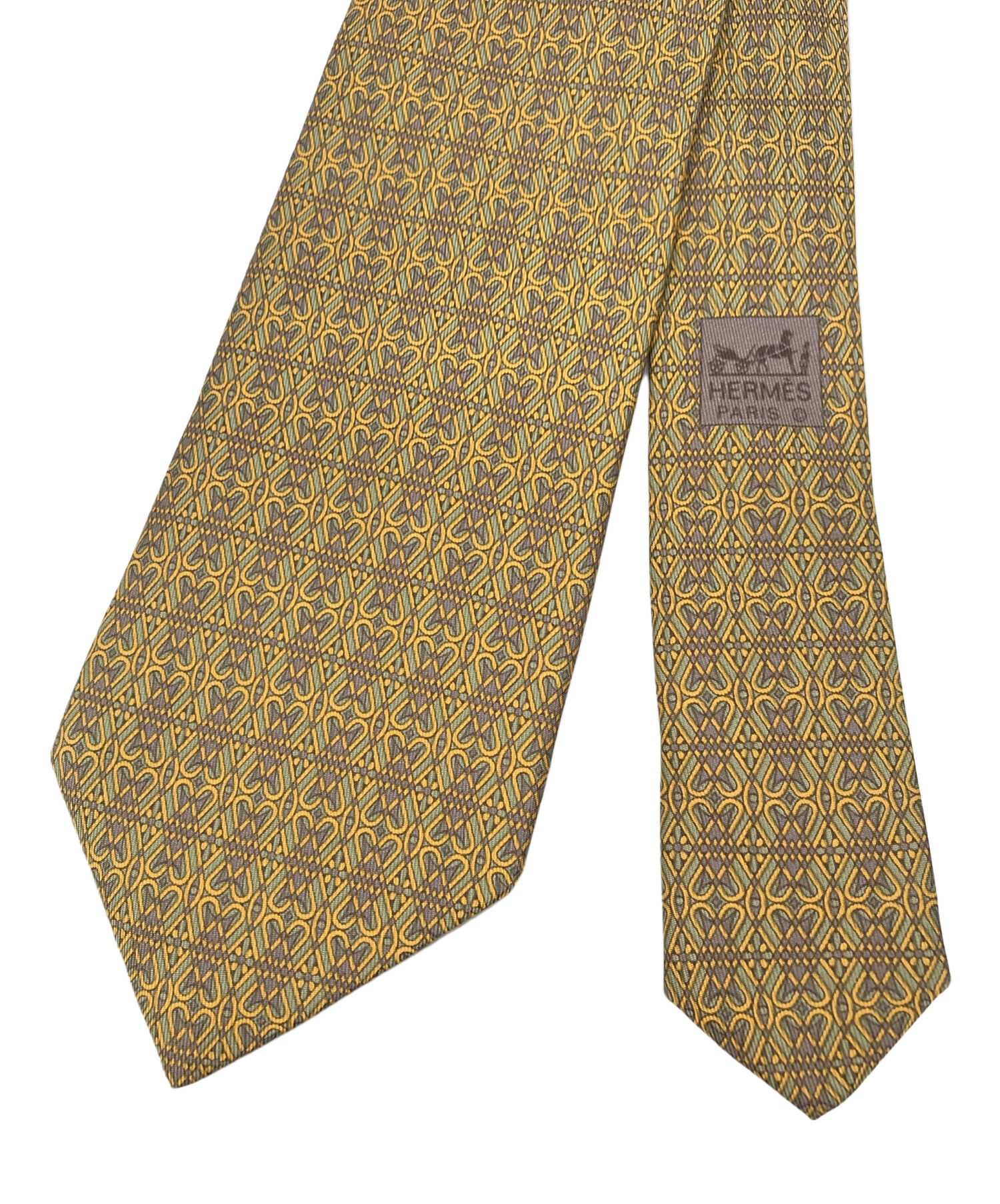 楽天市場】【中古】 エルメス ネクタイ シルク イエロー イエロー