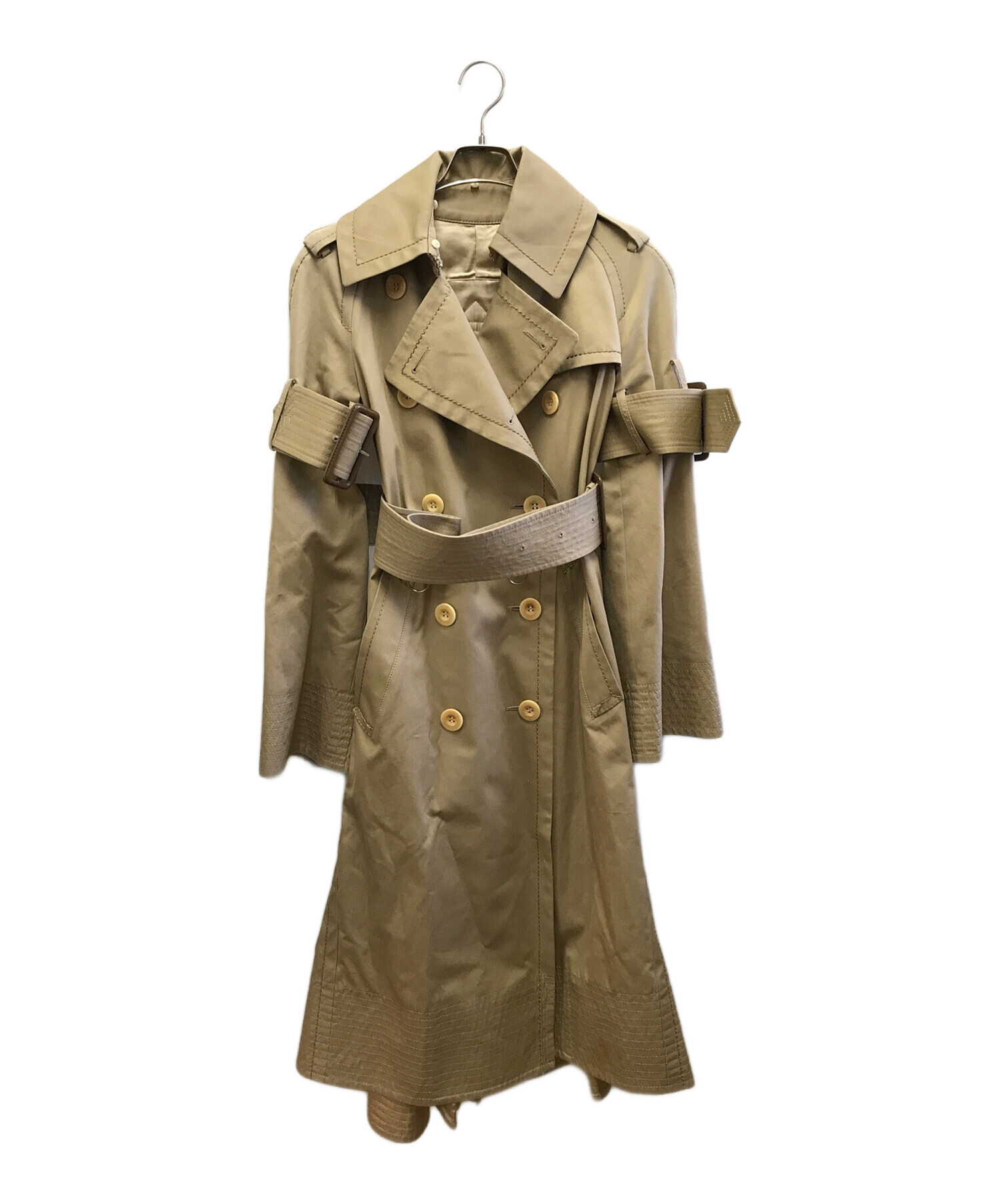 中古・古着通販】sacai (サカイ) 16SS FUR TRENCHCOAT ベージュ サイズ 