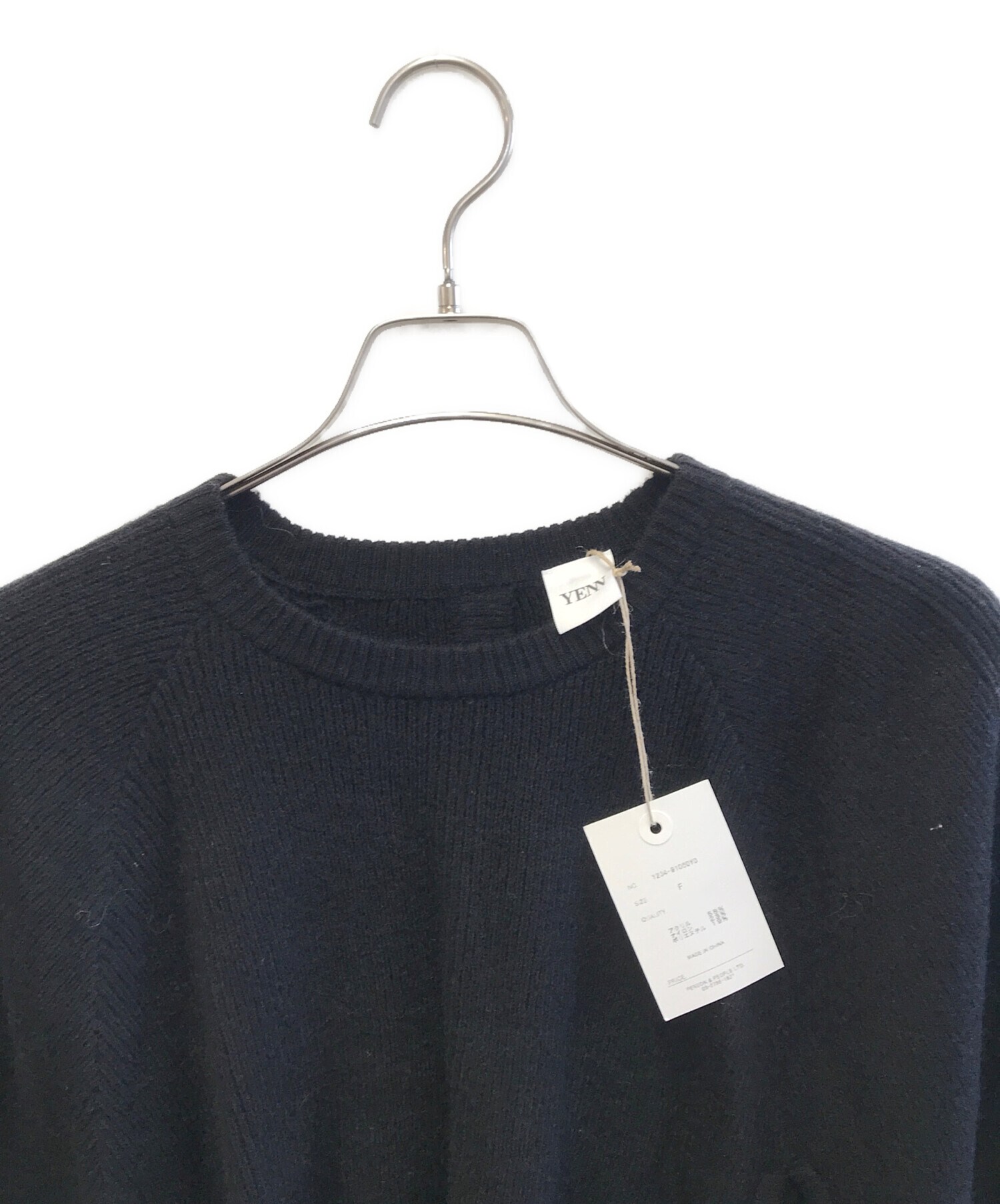 中古・古着通販】YENN (イエン) RIB FORM KNIT PO ブラック サイズ:F 
