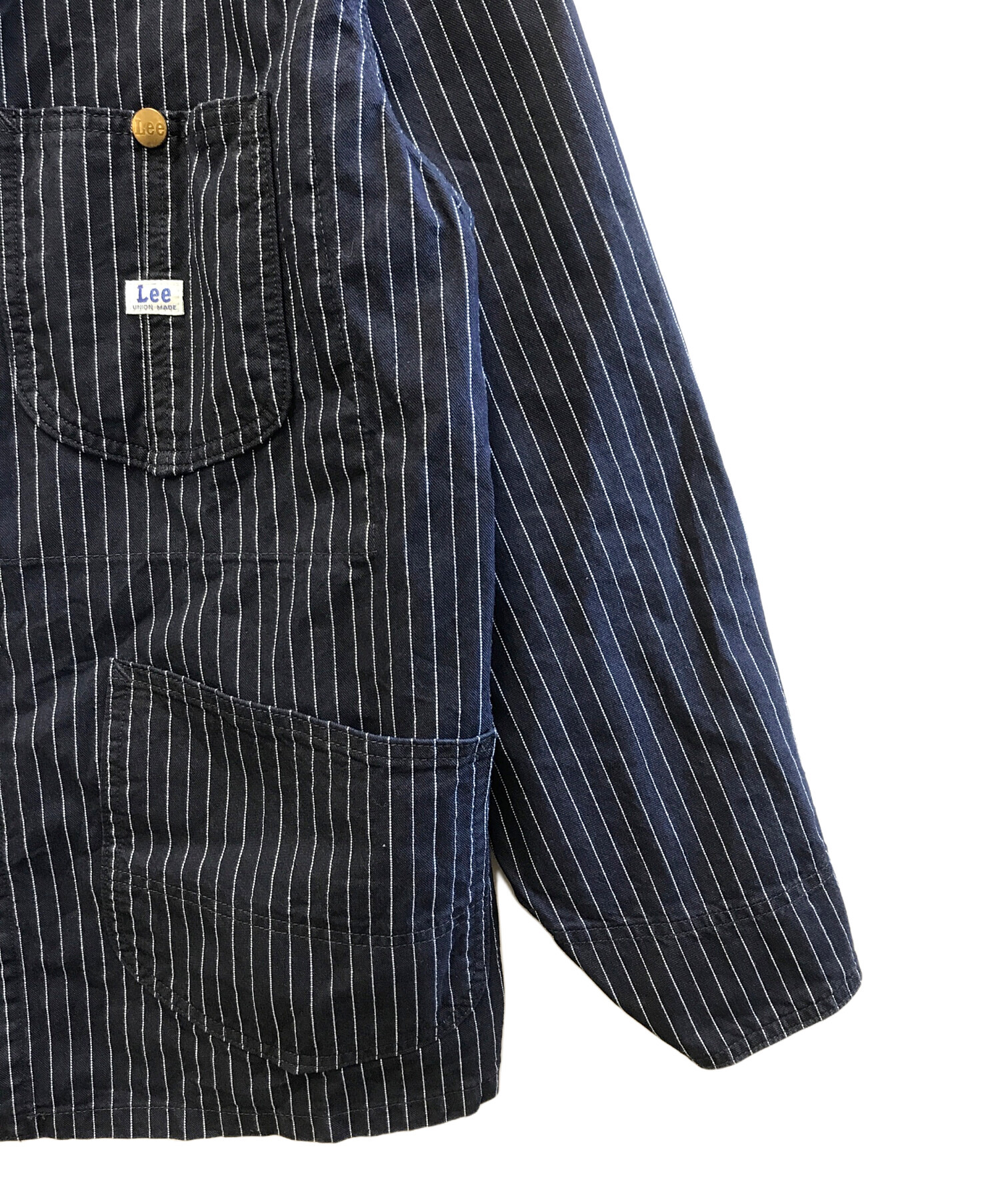 中古・古着通販】LEE (リー) ヒッコリーカバーオール ネイビー サイズ