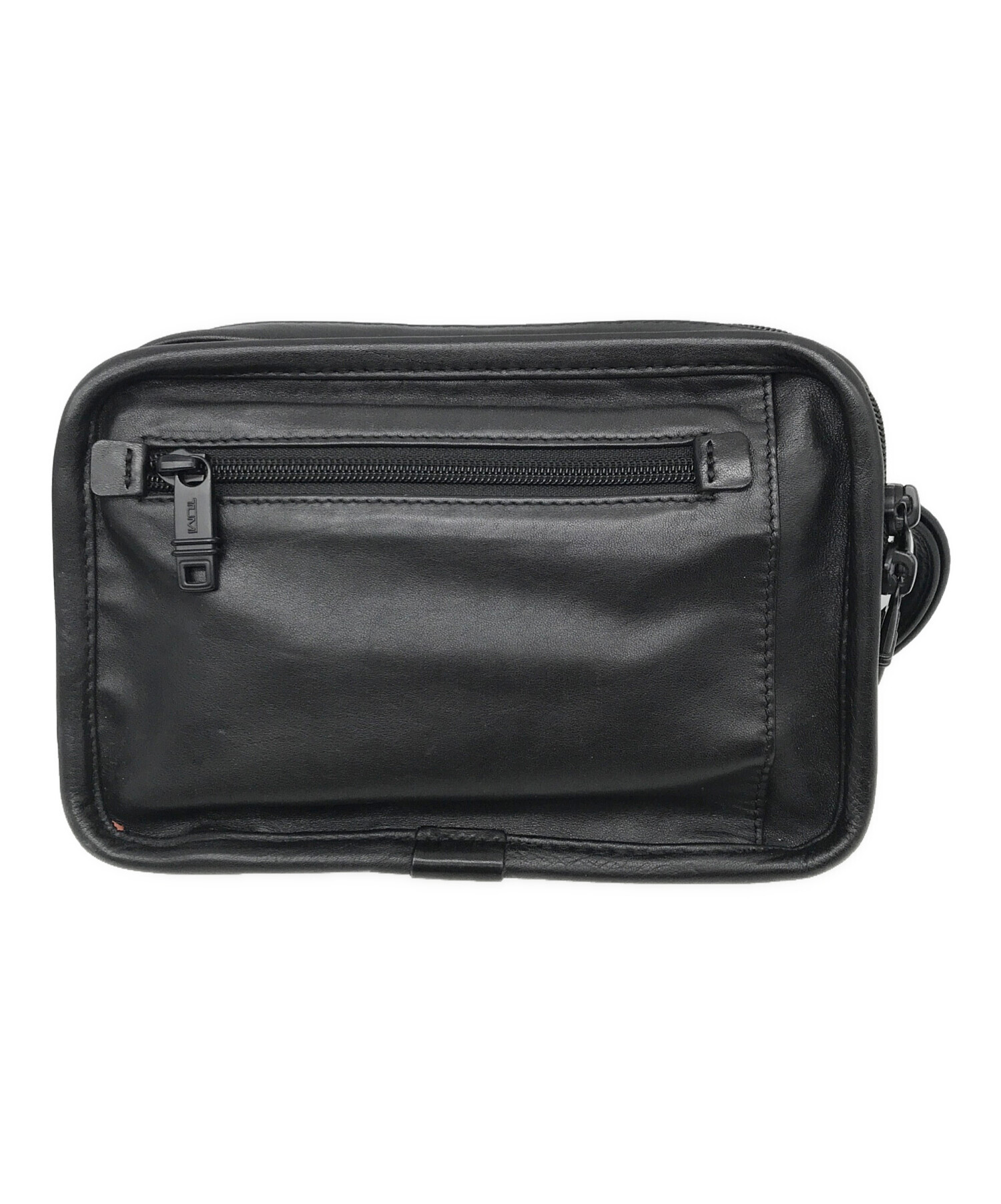 中古・古着通販】TUMI (トゥミ) レザーセカンドバッグ ブラック 