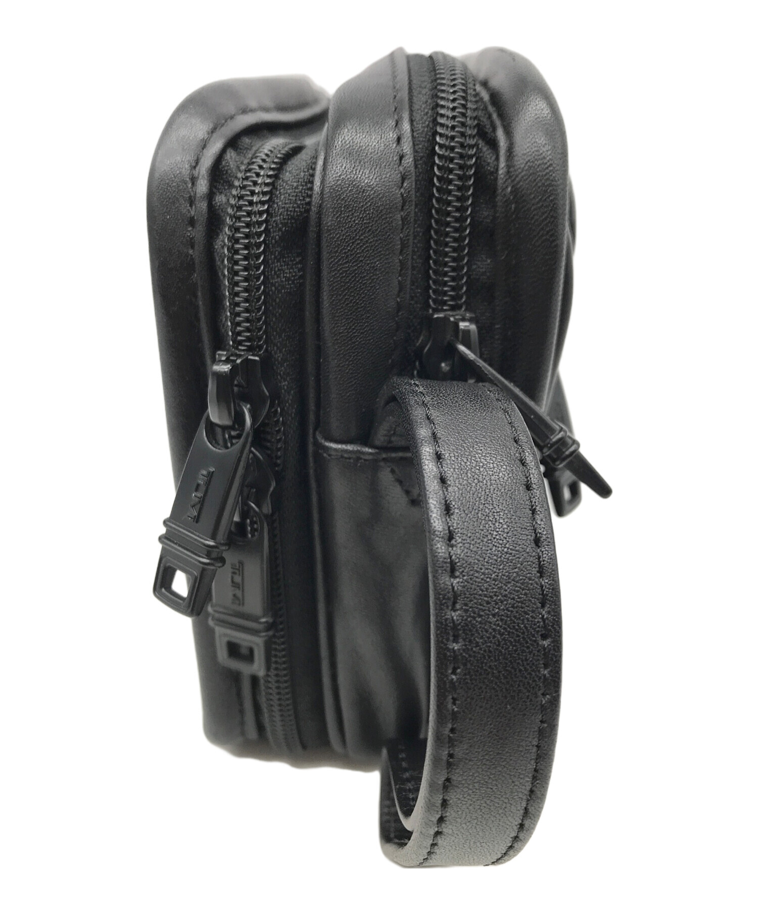 中古・古着通販】TUMI (トゥミ) レザーセカンドバッグ ブラック