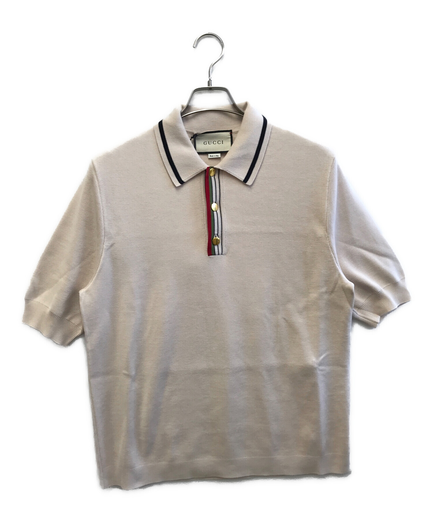 中古・古着通販】GUCCI (グッチ) S/Sポロニット ベージュ サイズ:M 