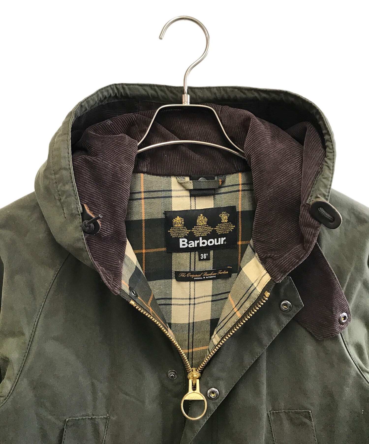 【古着】Barbour バブアー　フーデッドジャケット　Sサイズ　カーキ 中古・古着通販】Barbour (バブアー) ビデイルフーディ カーキ サイズ