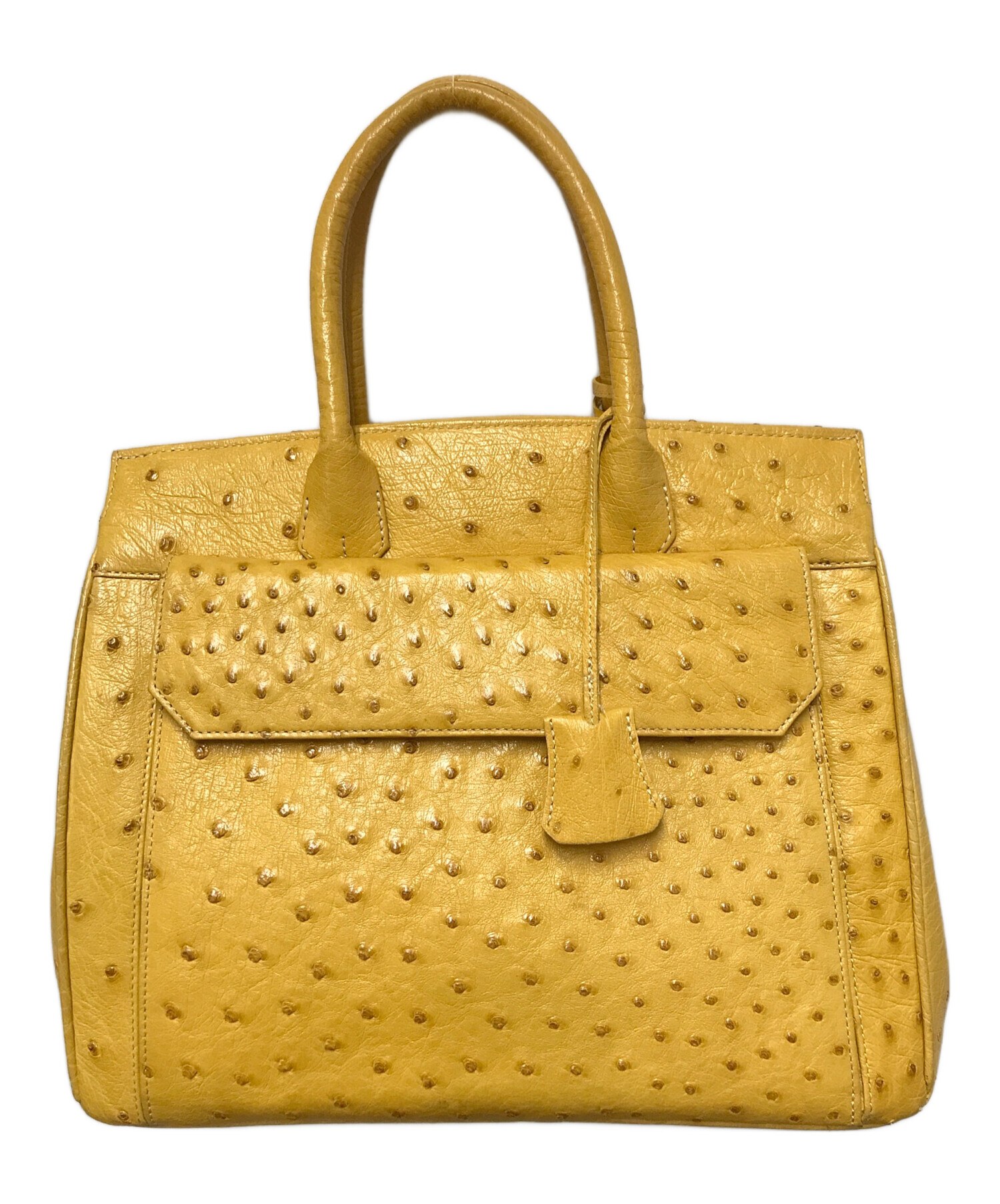 帝国ホテル オーストリッチ CARA CARA イエロー ハンドバッグ カラカラ 帝国ホテル オーストリッチ CARA CARA イエロー ハンドバッグ カラカラ