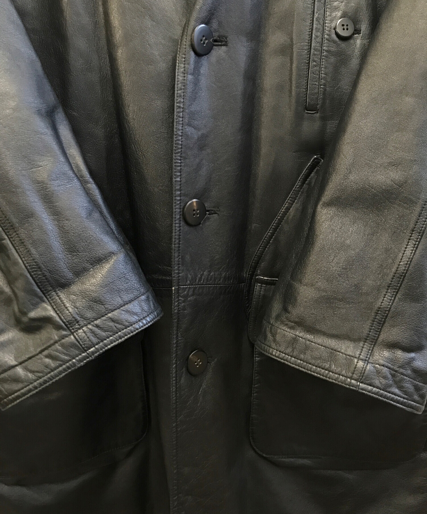 中古・古着通販】ISSEY MIYAKE (イッセイミヤケ) ラムレザーコート