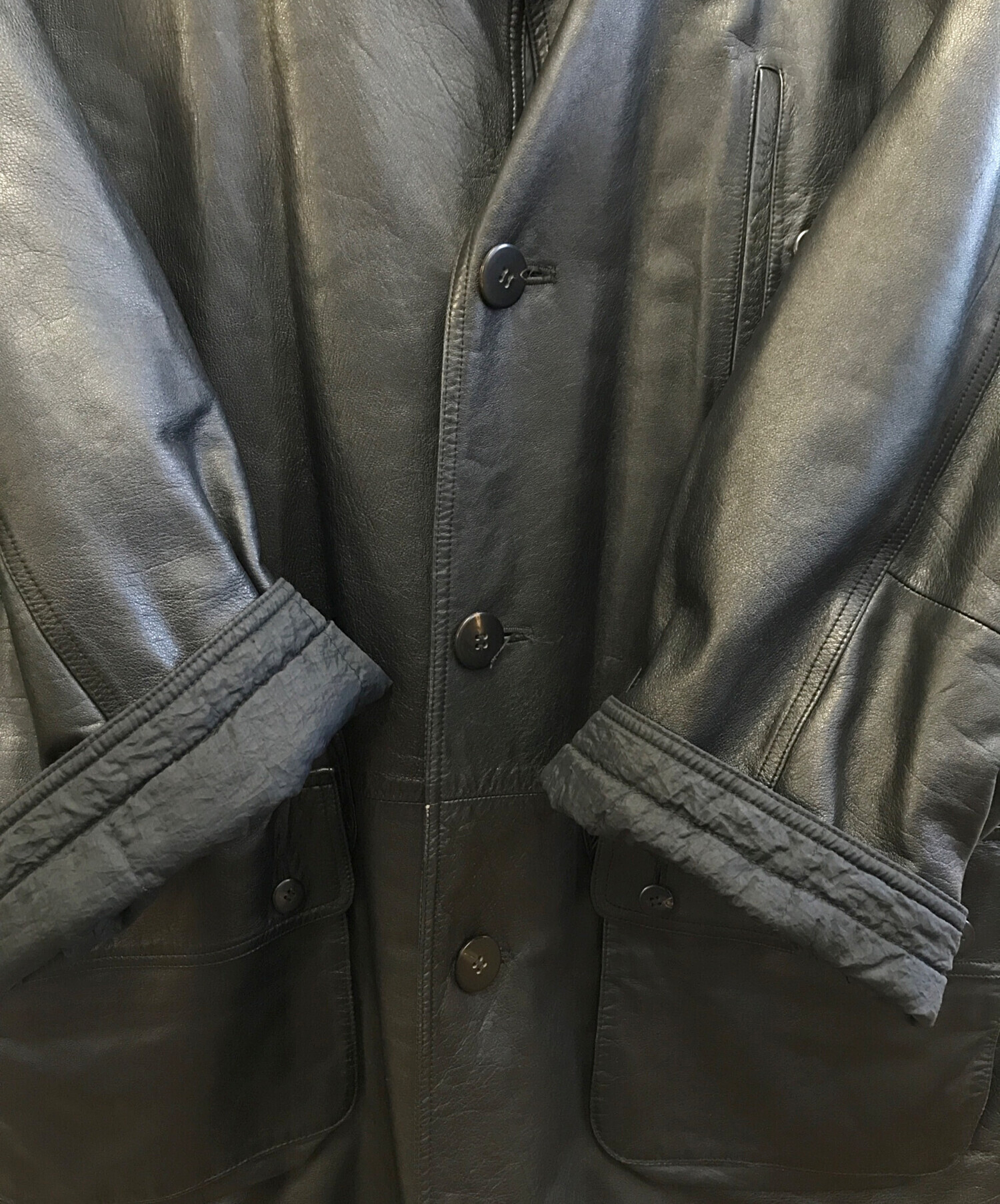 中古・古着通販】ISSEY MIYAKE (イッセイミヤケ) ラムレザーコート