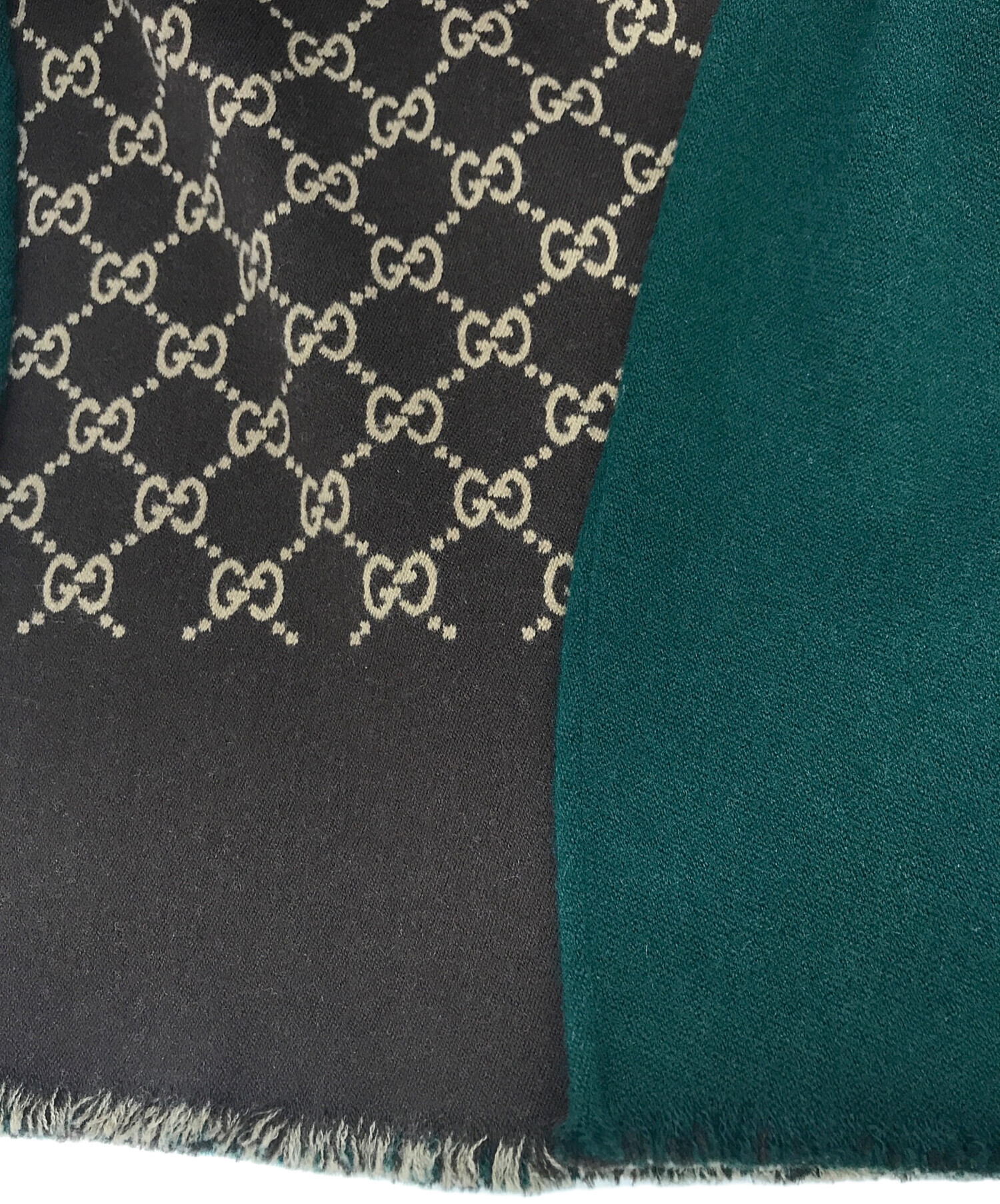 中古・古着通販】GUCCI (グッチ) リバーシブルマフラー グリーン