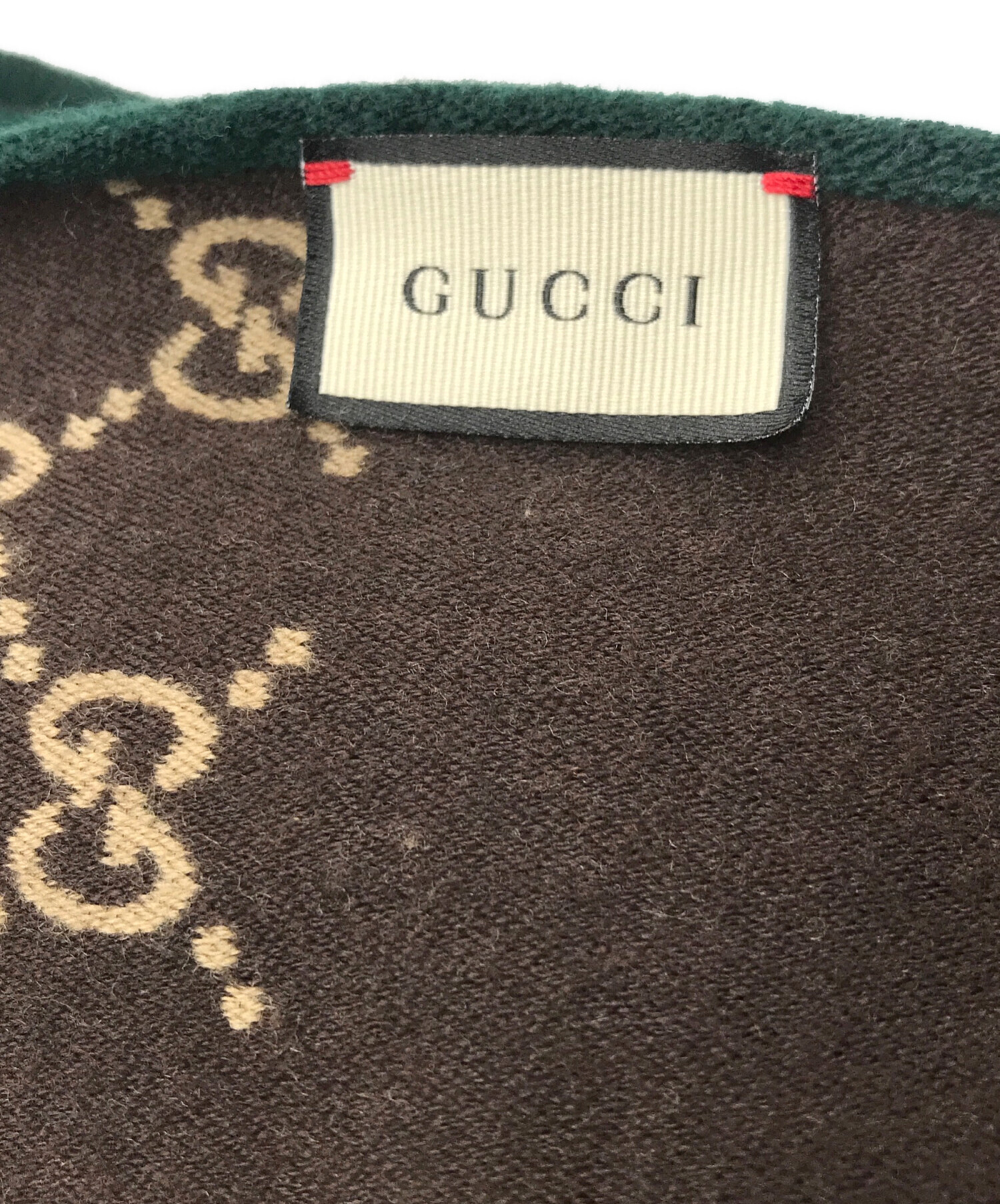 中古・古着通販】GUCCI (グッチ) リバーシブルマフラー グリーン