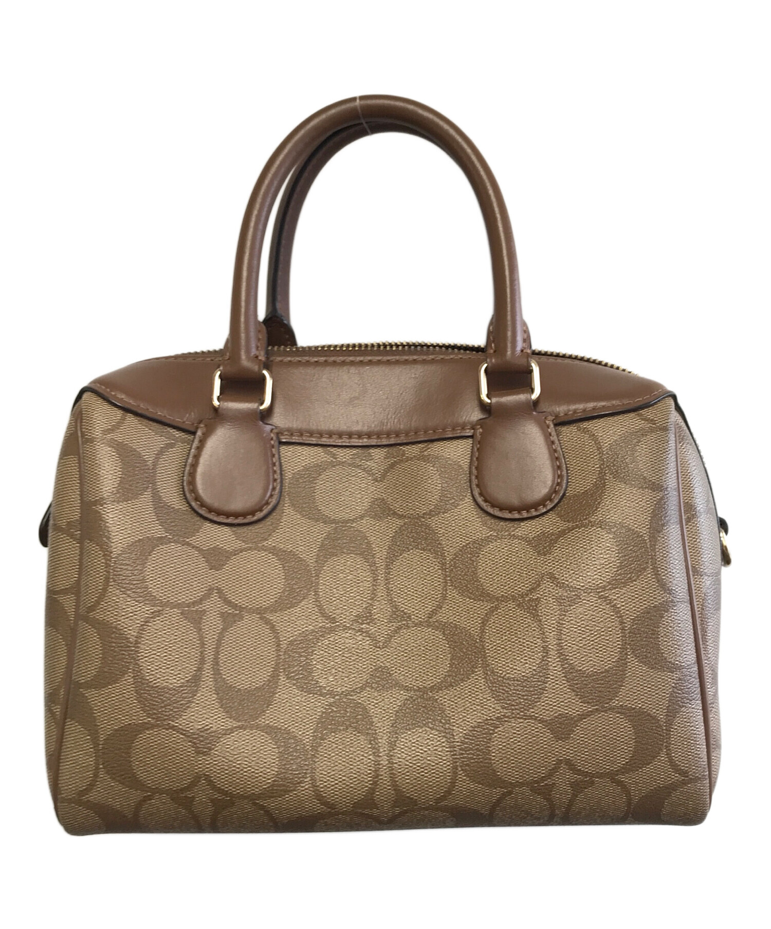 中古・古着通販】COACH (コーチ) ハンドバッグ ブラウン×ベージュ 