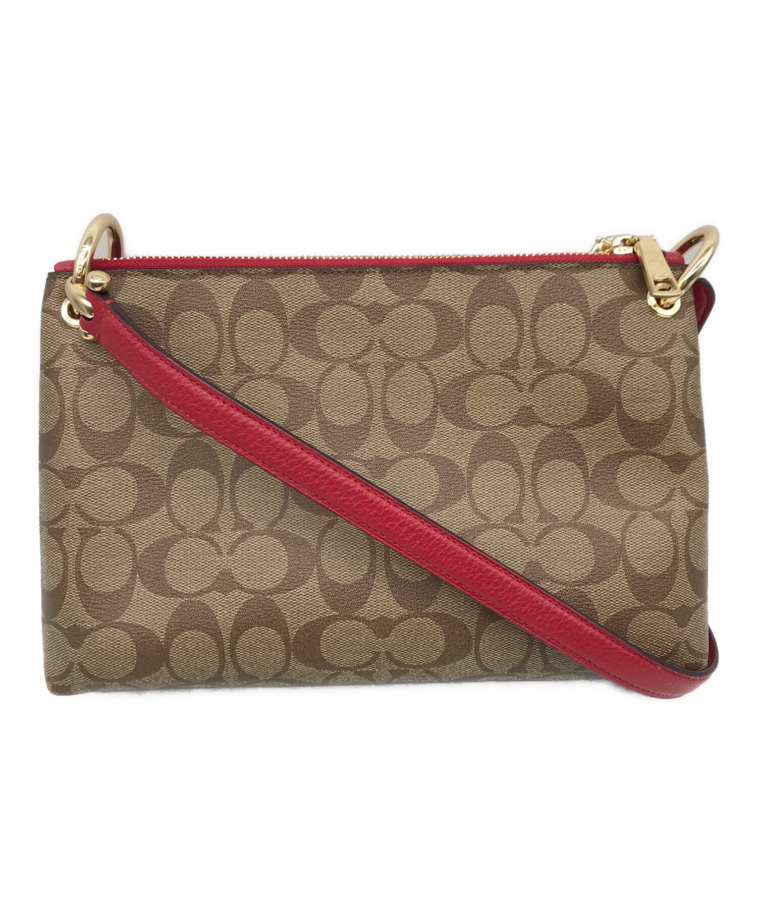 Coach ショルダーバッグ ベージュ/レッド COACH ショルダーバッグ