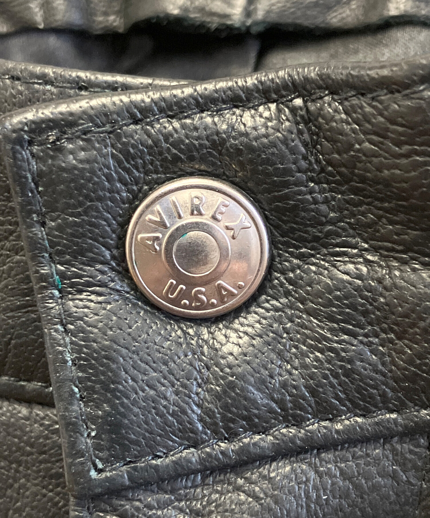 中古・古着通販】AVIREX (アヴィレックス) レザーパンツ ブラック