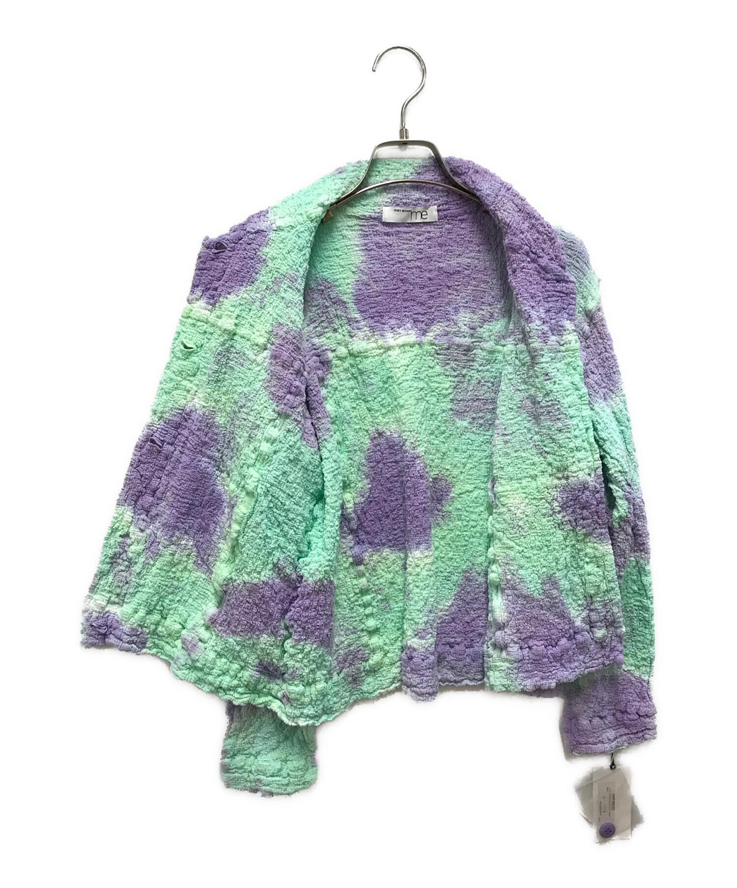 未使用　me イッセイミヤケ　カリフラワージャケット　フリル　プリーツ　パープル 中古・古着通販】ISSEY MIYAKE ME (イッセイ ミヤケ ミー