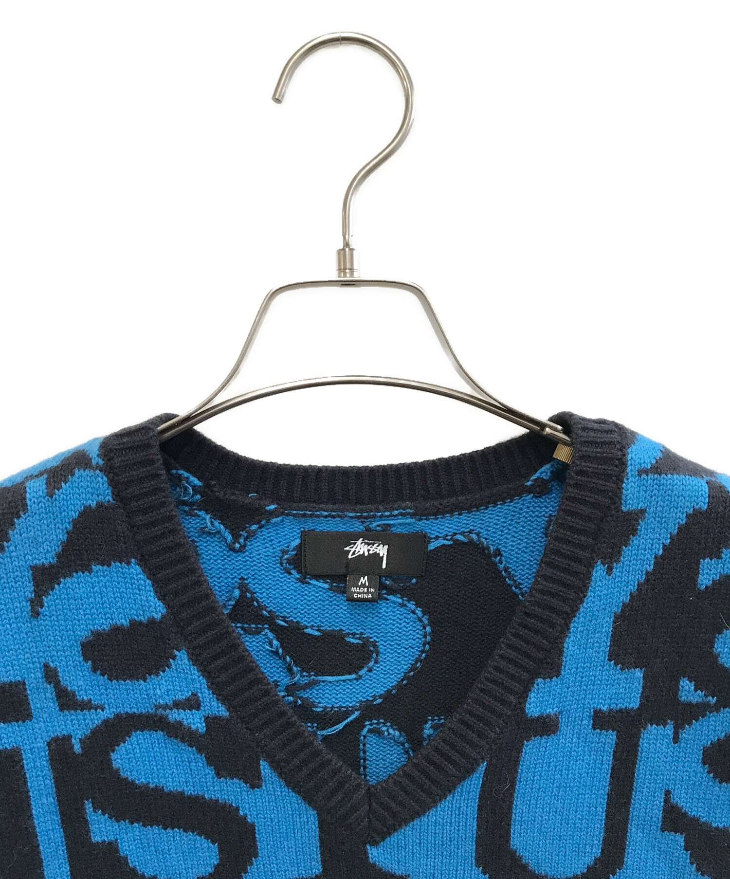 中古・古着通販】stussy (ステューシー) ニットベスト ブルー サイズ:M