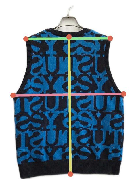 中古・古着通販】stussy (ステューシー) ニットベスト ブルー サイズ:M