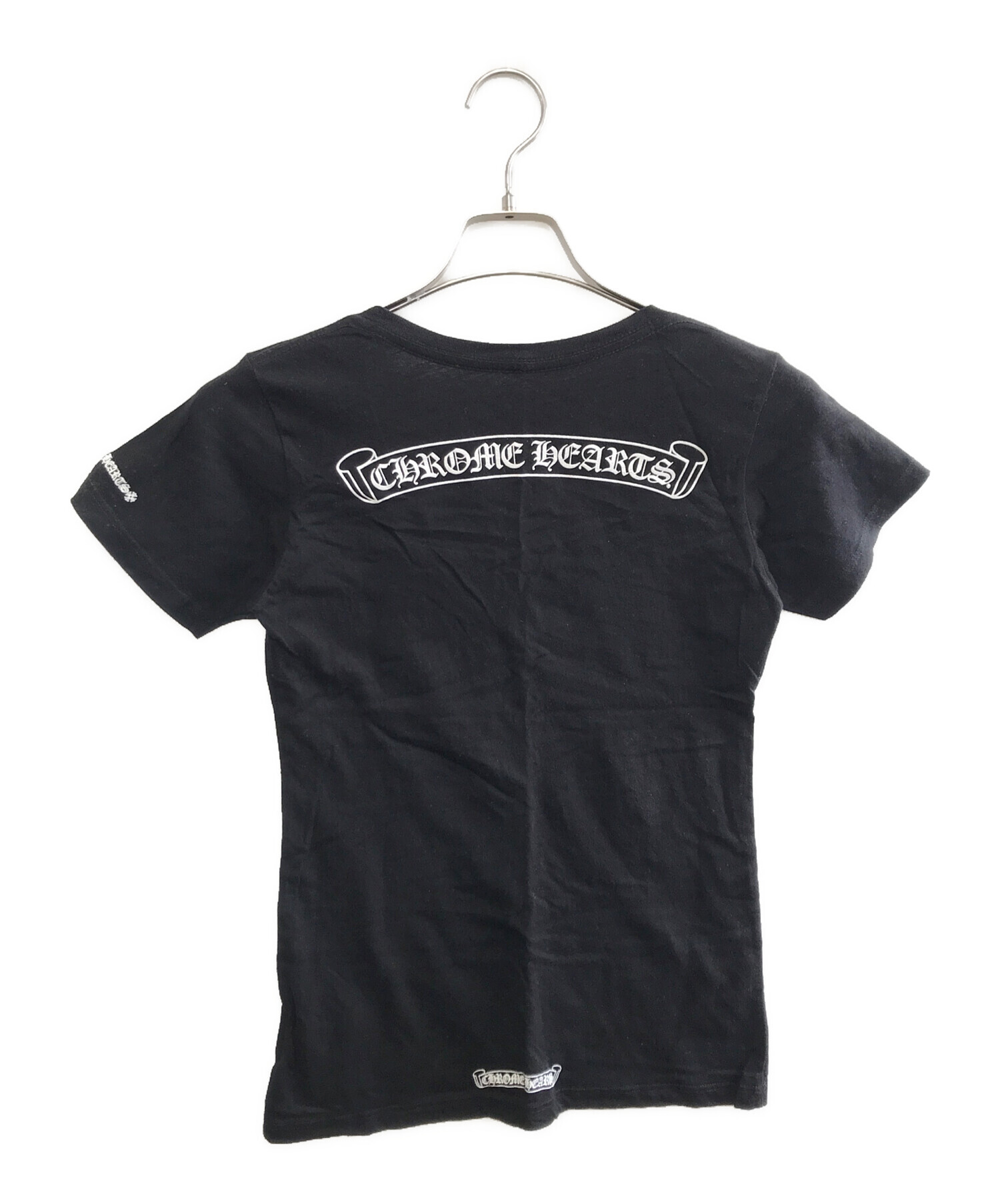 CHROME HEARTS クロムハーツ OLD American Flag Therma バックプリント 半袖カットソー Tシャツ ブラック レディース CHROME HEARTS（クロムハーツ） OLD AMERICAN FLAG TEE オールド