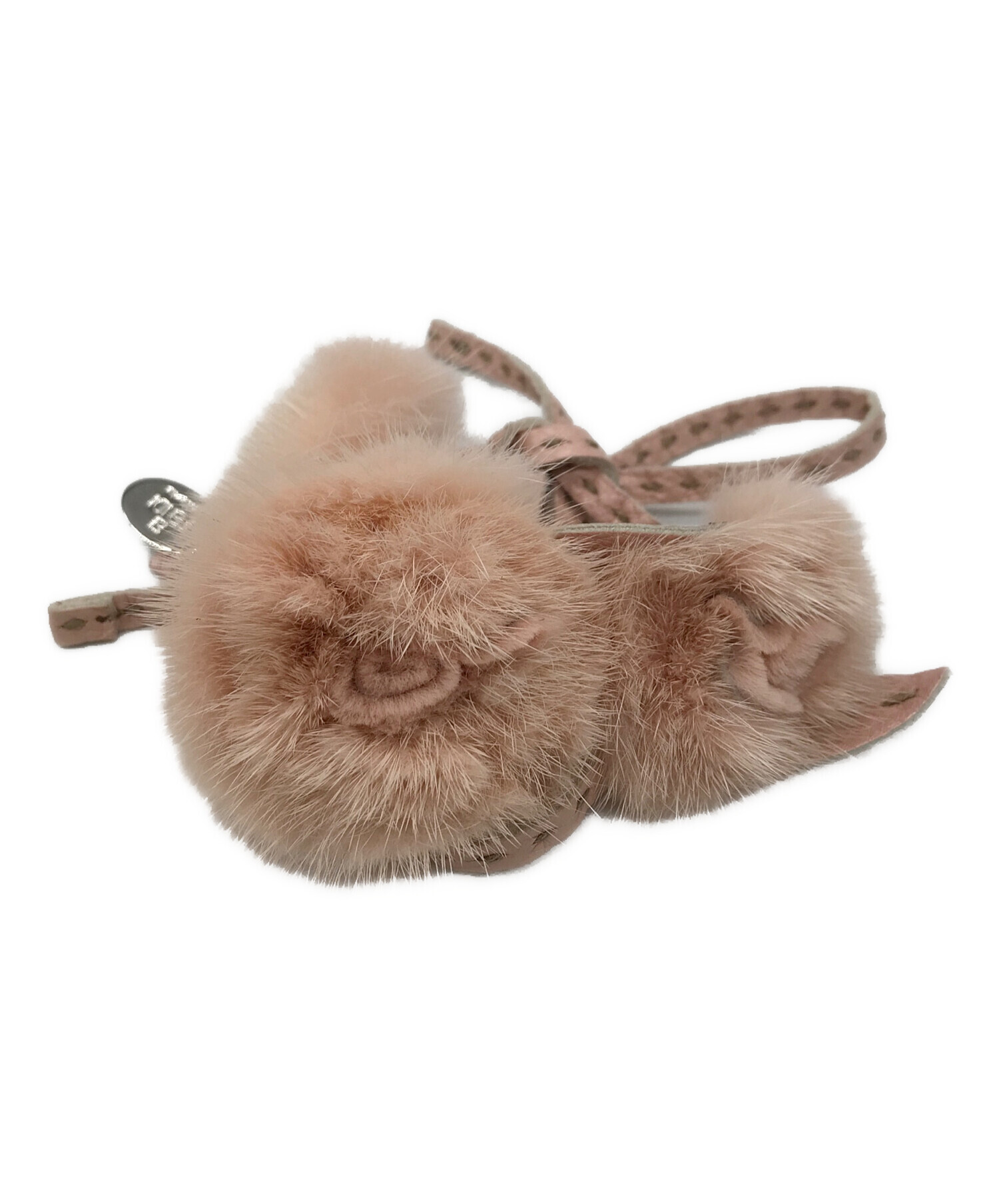 中古・古着通販】FENDI (フェンディ) レザーファーブレスレット ピンク 