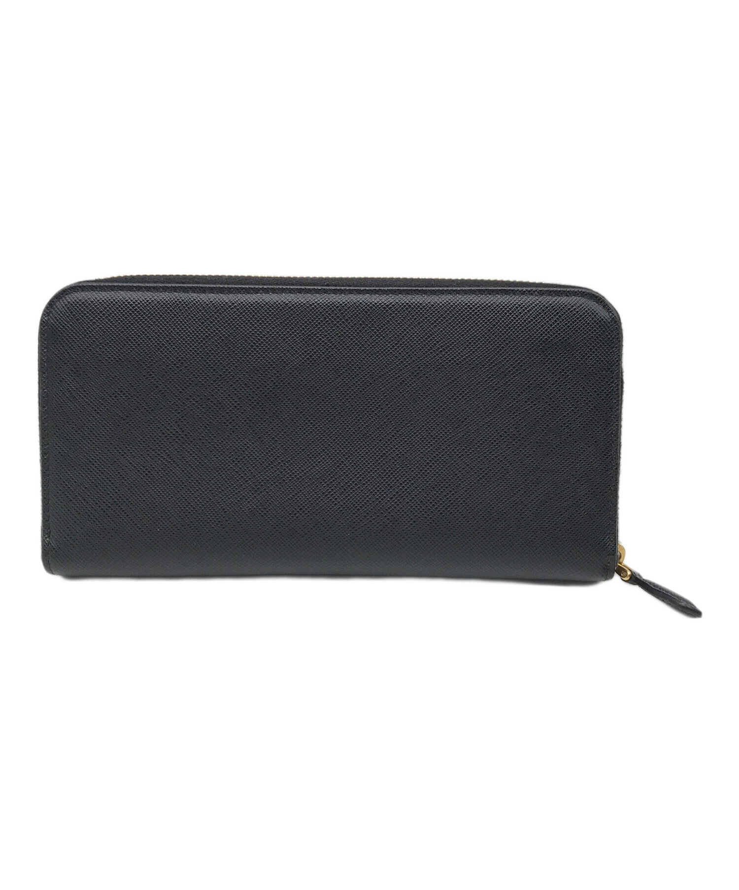 中古・古着通販】PRADA (プラダ) ラウンドファスナー長財布 ブラック 
