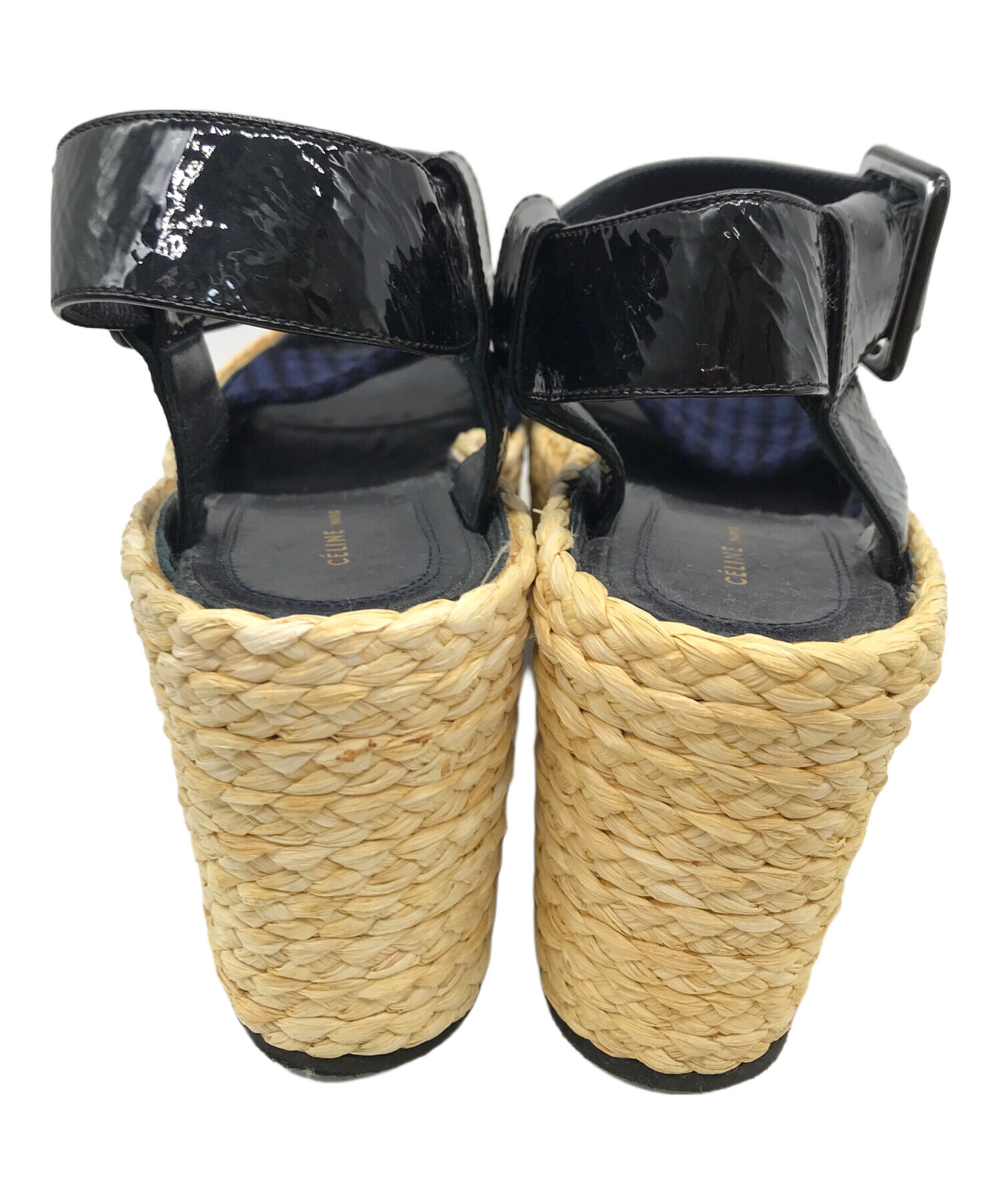 中古・古着通販】CELINE (セリーヌ) 厚底サンダル ナチュラル×ネイビー