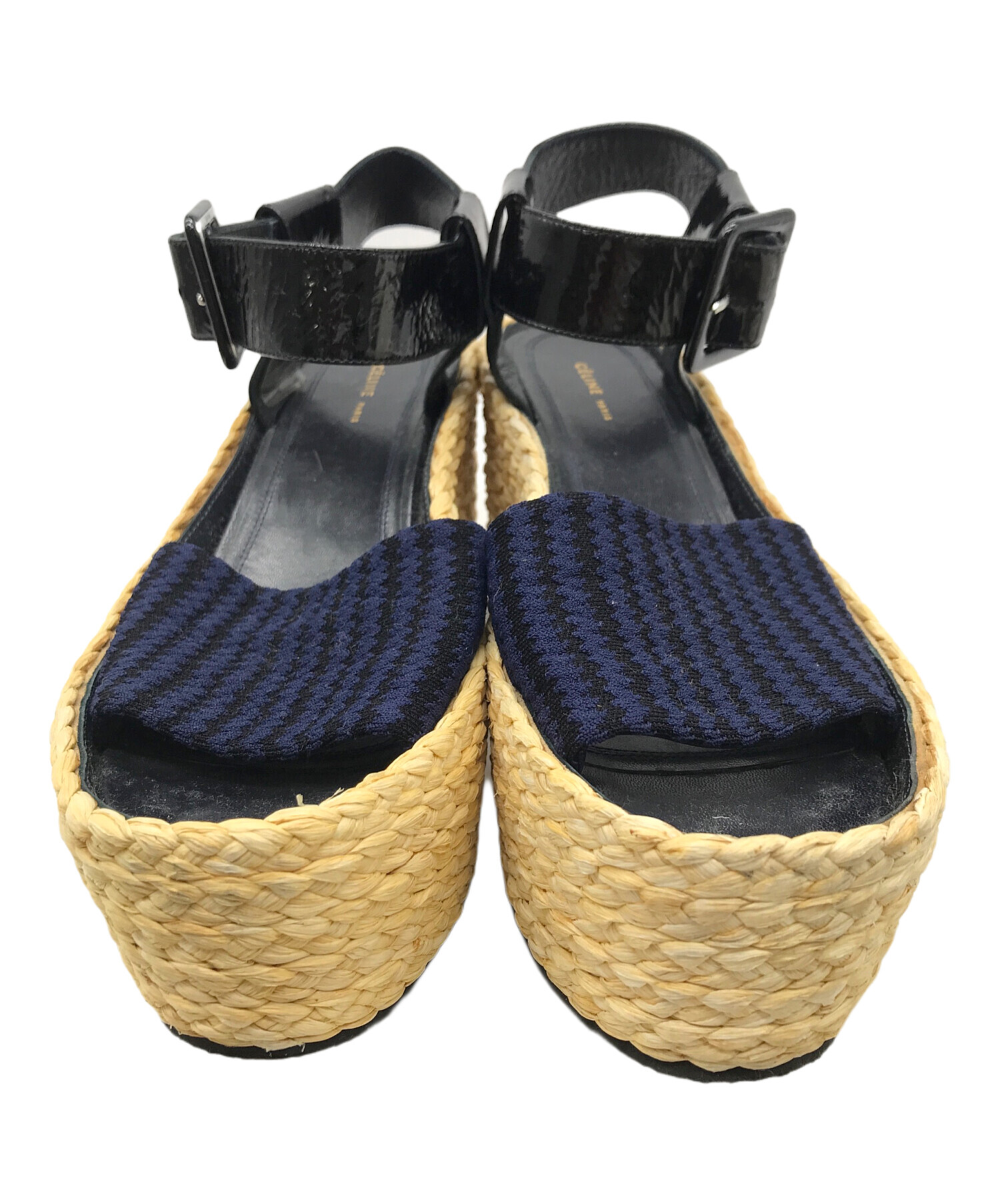中古・古着通販】CELINE (セリーヌ) 厚底サンダル ナチュラル×ネイビー
