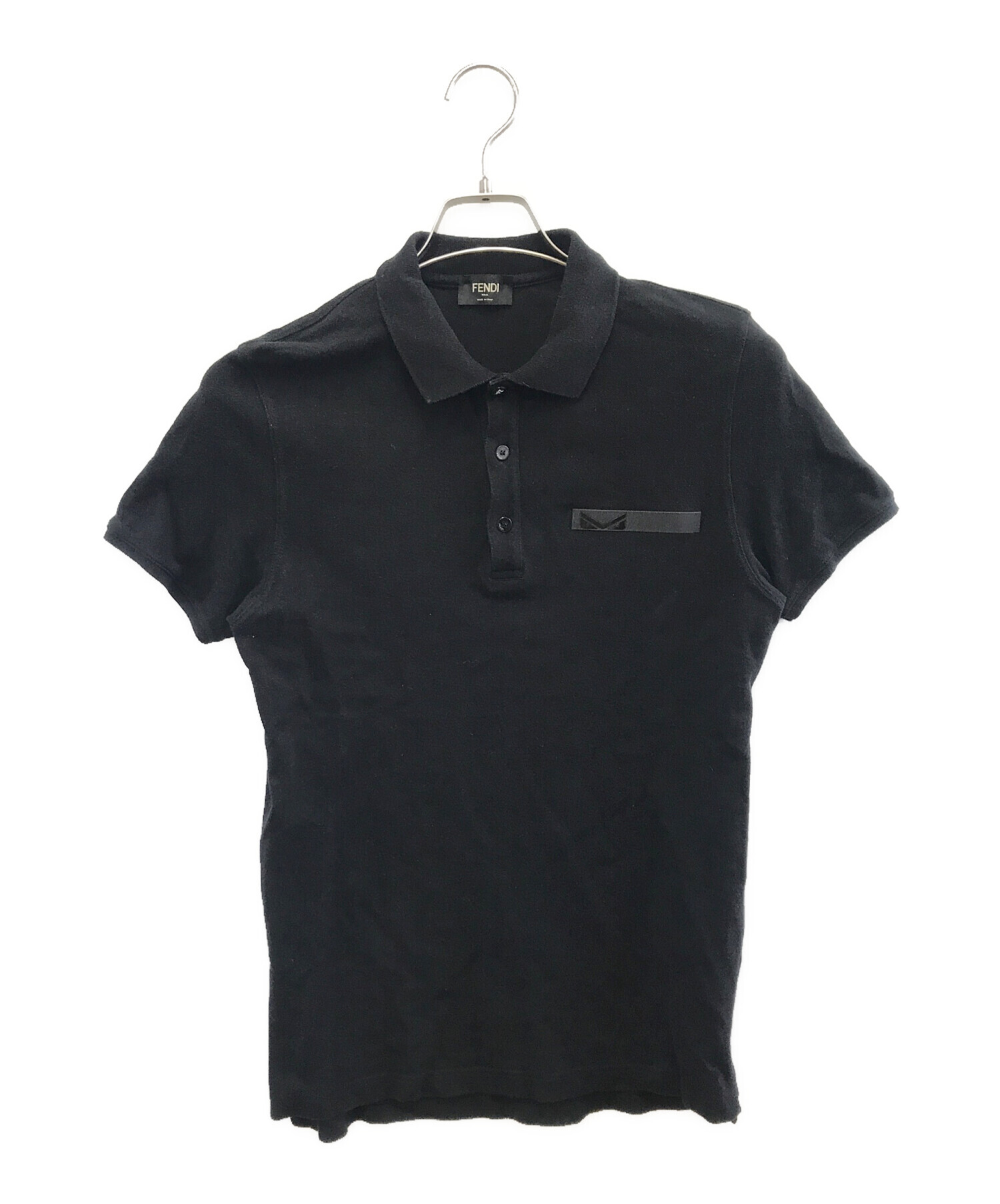 282●FENDI　ポロシャツ　半袖　M 282○FENDI ポロシャツ 半袖 M ポロシャツ コットン ブラック