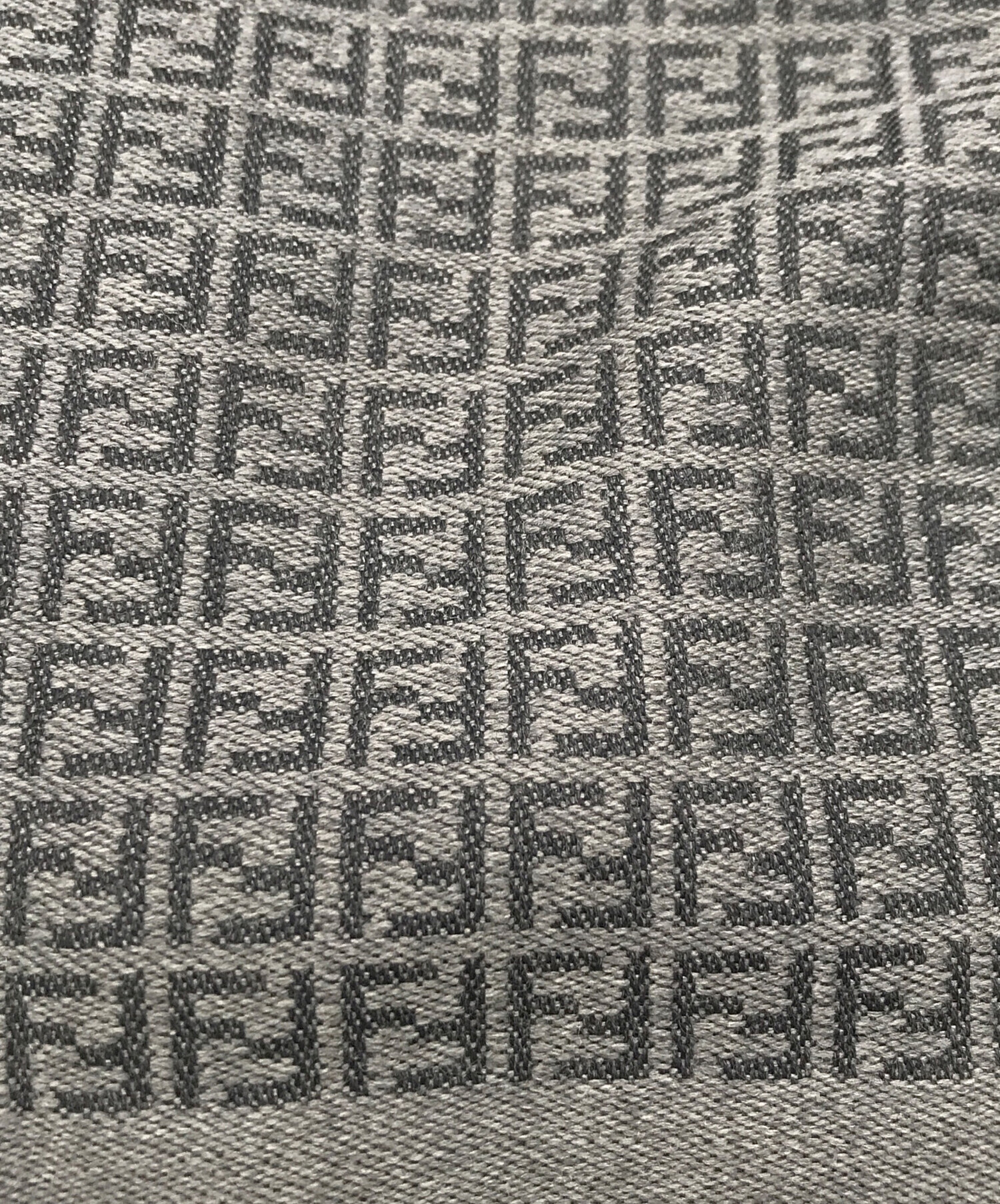 FENDI ウールマフラー グレー 中古・古着通販】FENDI (フェンディ) ウールマフラー グレー×ブラック