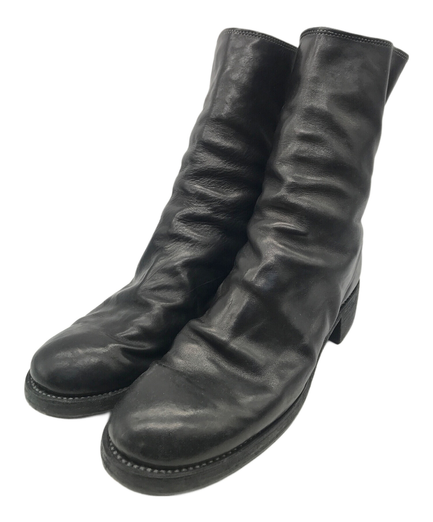 中古・古着通販】GUIDI (グイディ) ブーツ ブラック サイズ:記載なし 