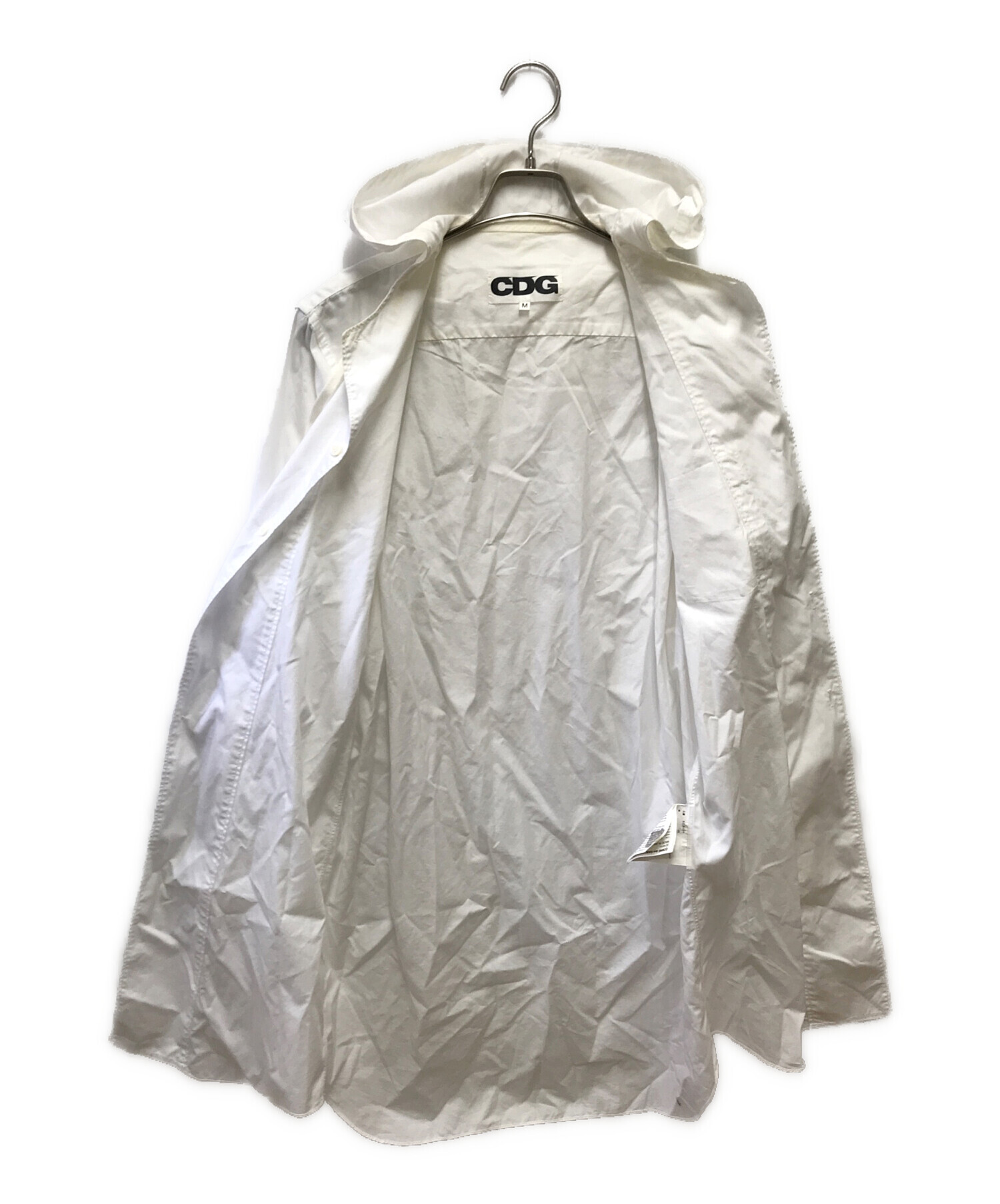 中古・古着通販】CDG (シーディージー) ロングシャツパーカー ホワイト