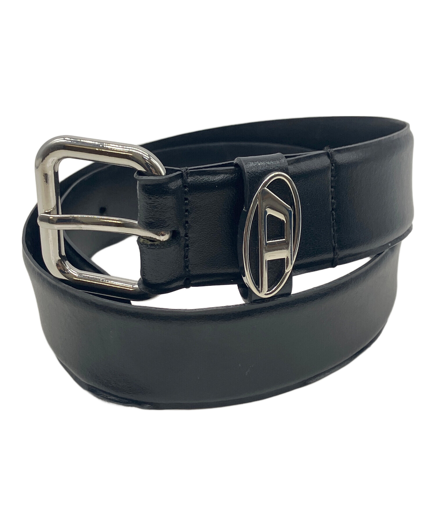 DIESEL ブラックレザーベルト Lサイズ 中古・古着通販】DIESEL (ディーゼル) レザーベルト ブラック