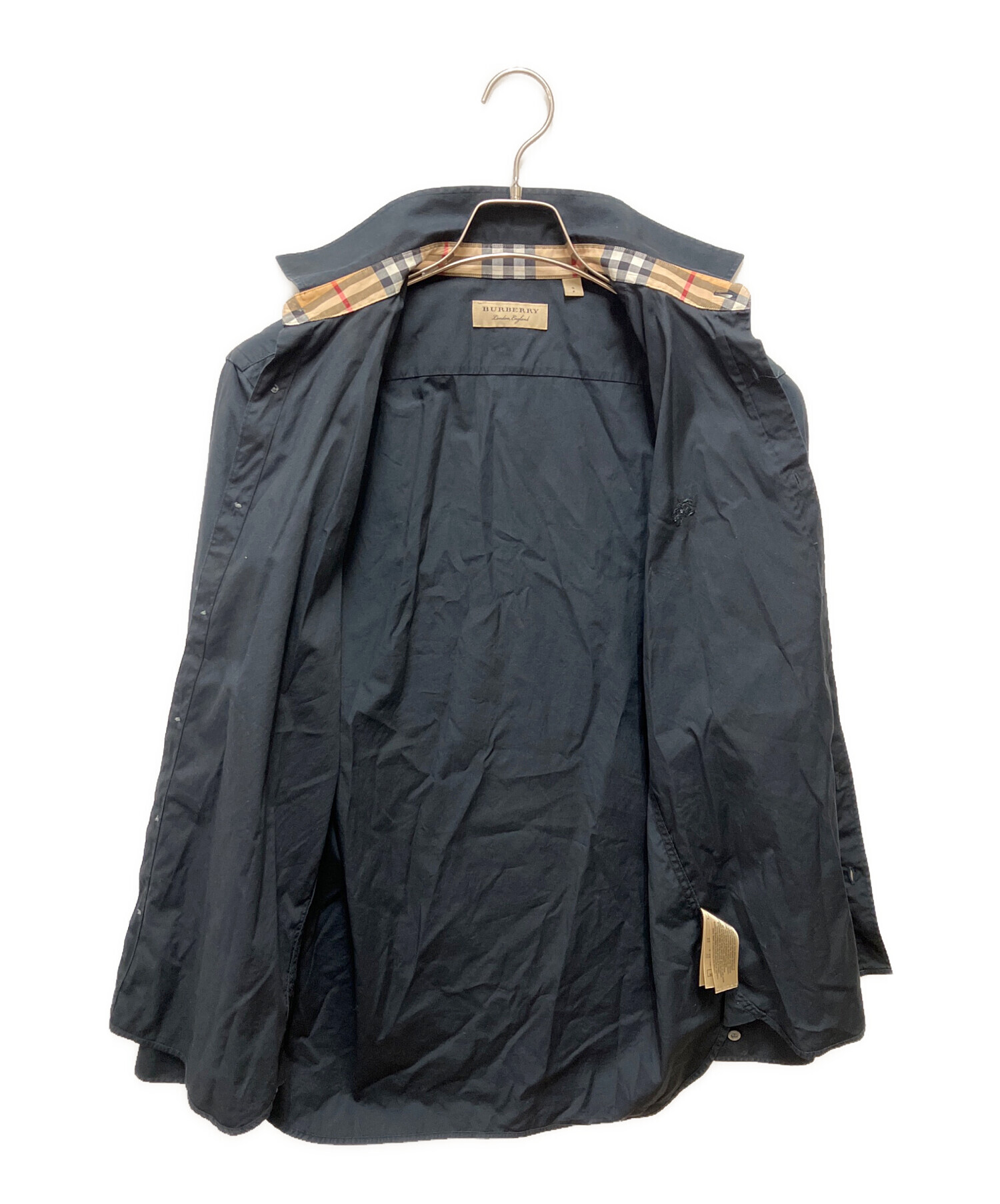 中古・古着通販】BURBERRY (バーバリー) 長袖シャツ ブラック サイズ