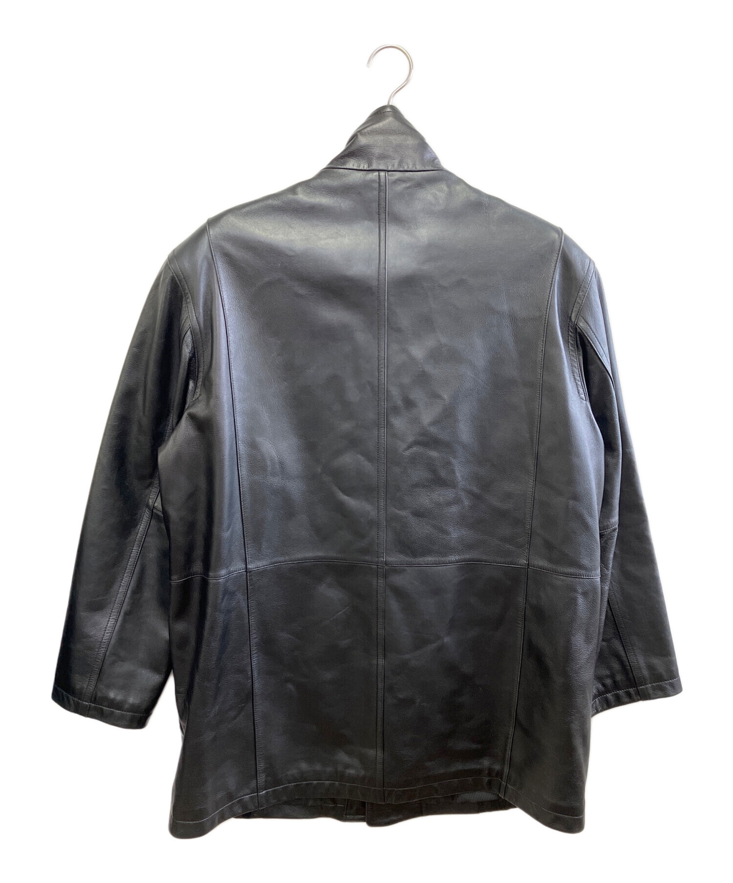 中古・古着通販】BALMAIN (バルマン) レザーコート ブラック サイズ:L 