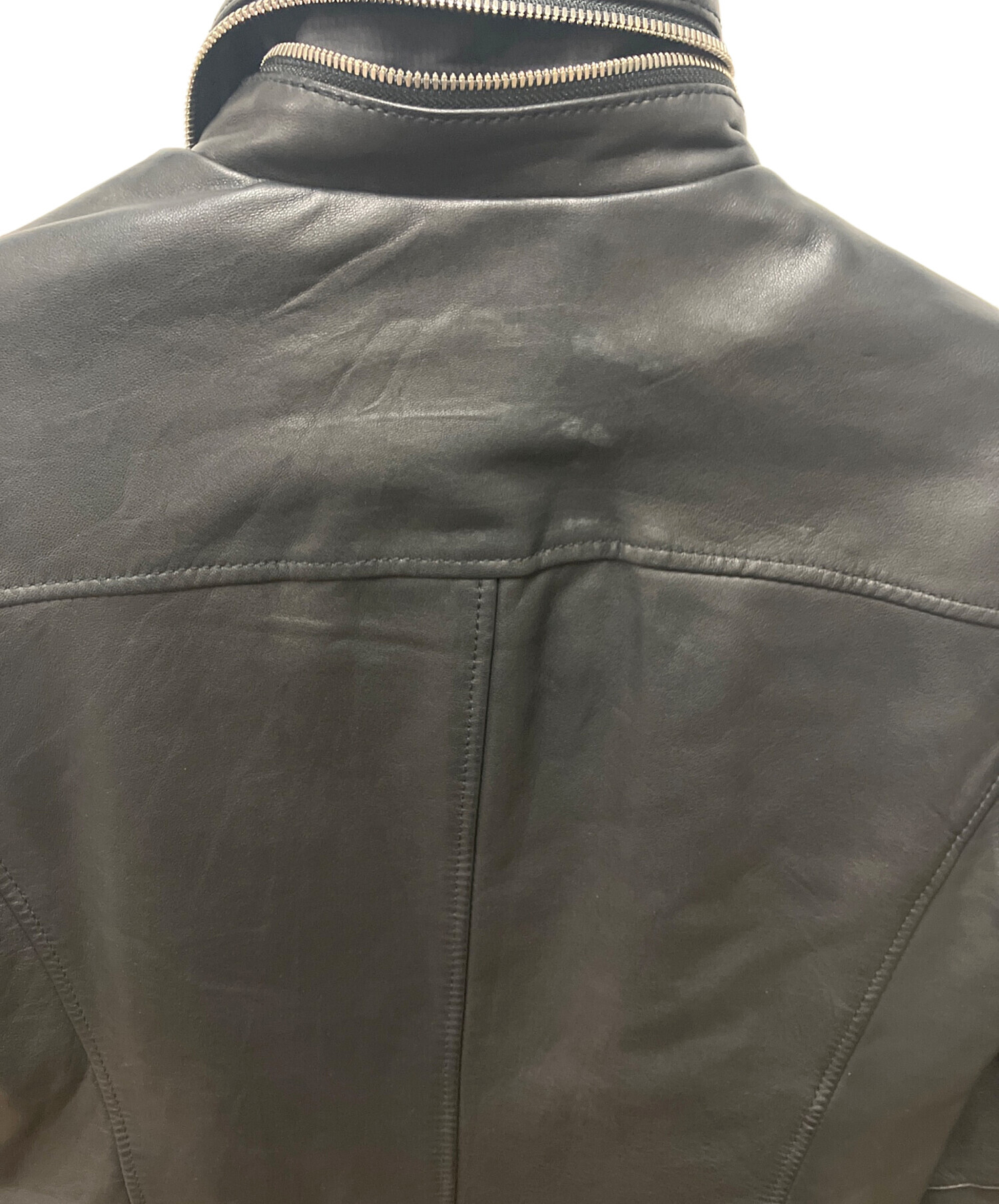 junhashimoto × nano universeライダース ジャケット バンドカラー レザー シングルライダースジャケット