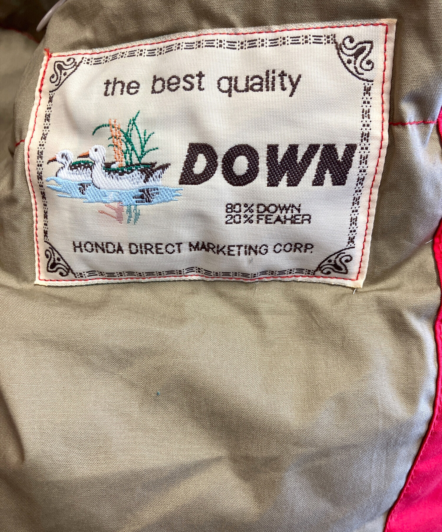 中古・古着通販】HONDA (ホンダ) ダウンジャケット レッド サイズ:L