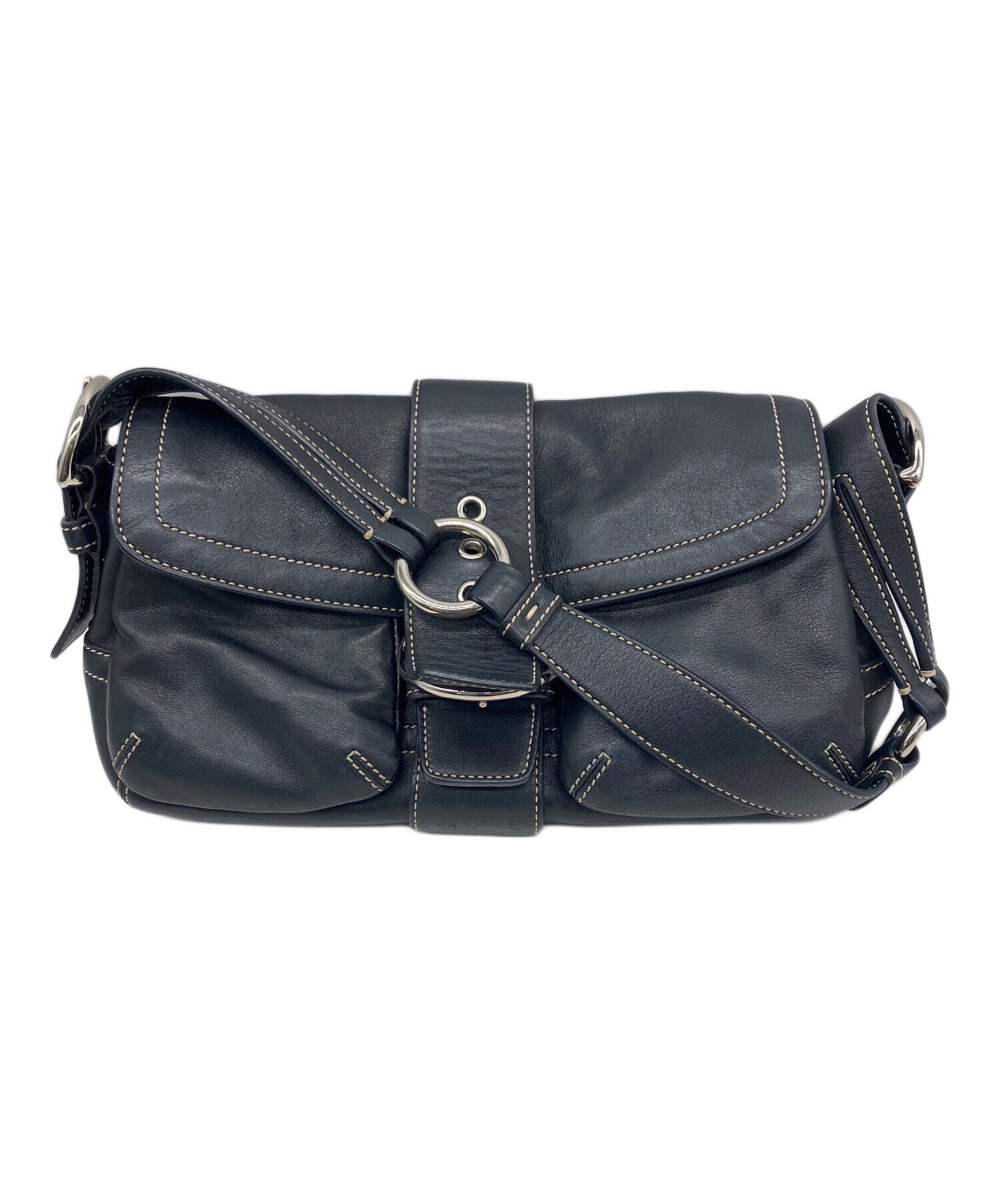 中古・古着通販】COACH (コーチ) ワンショルダーバッグ ブラック 