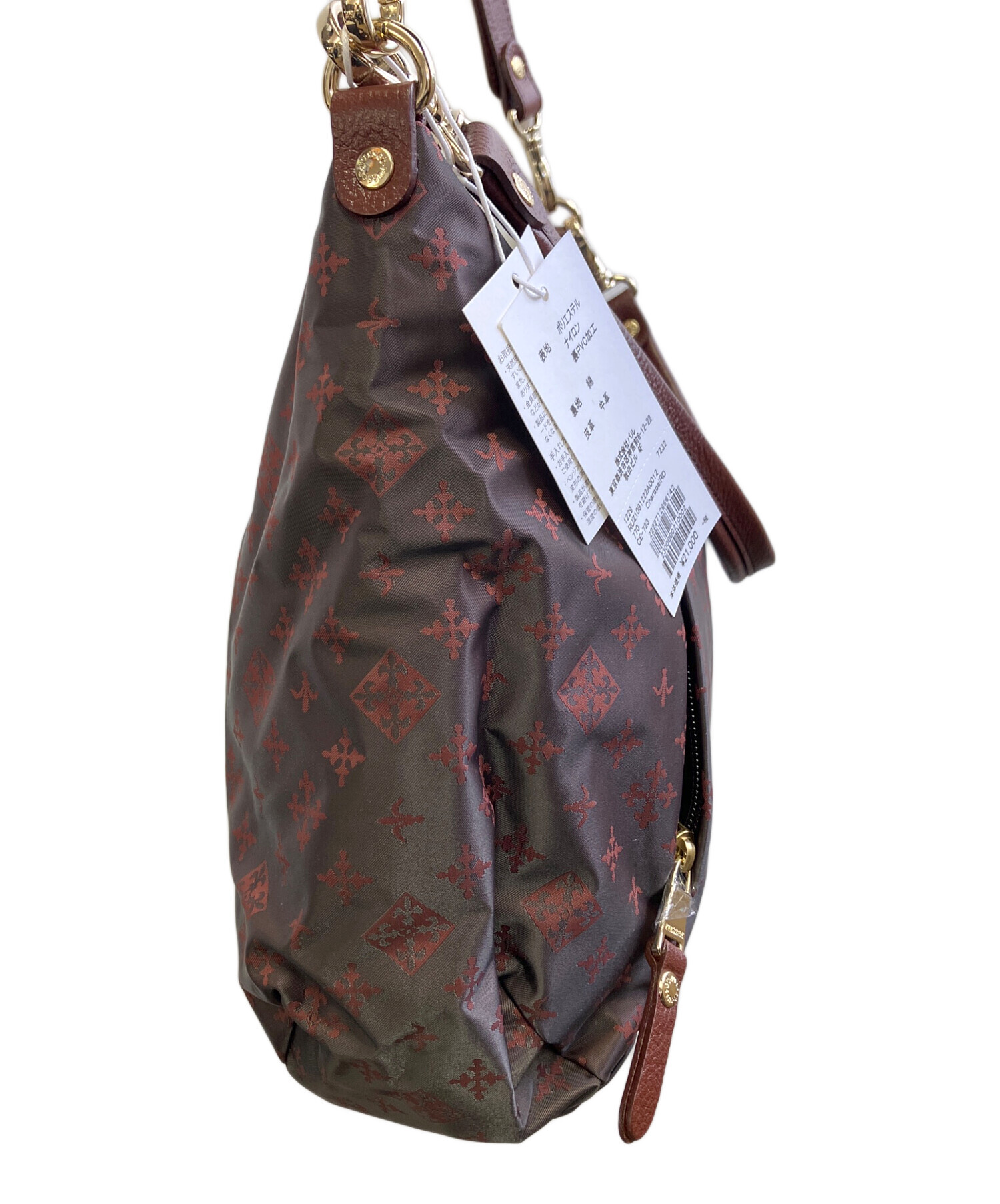 ラシット russet ショルダーバッグ - ナイロン ベージュ×白 美品