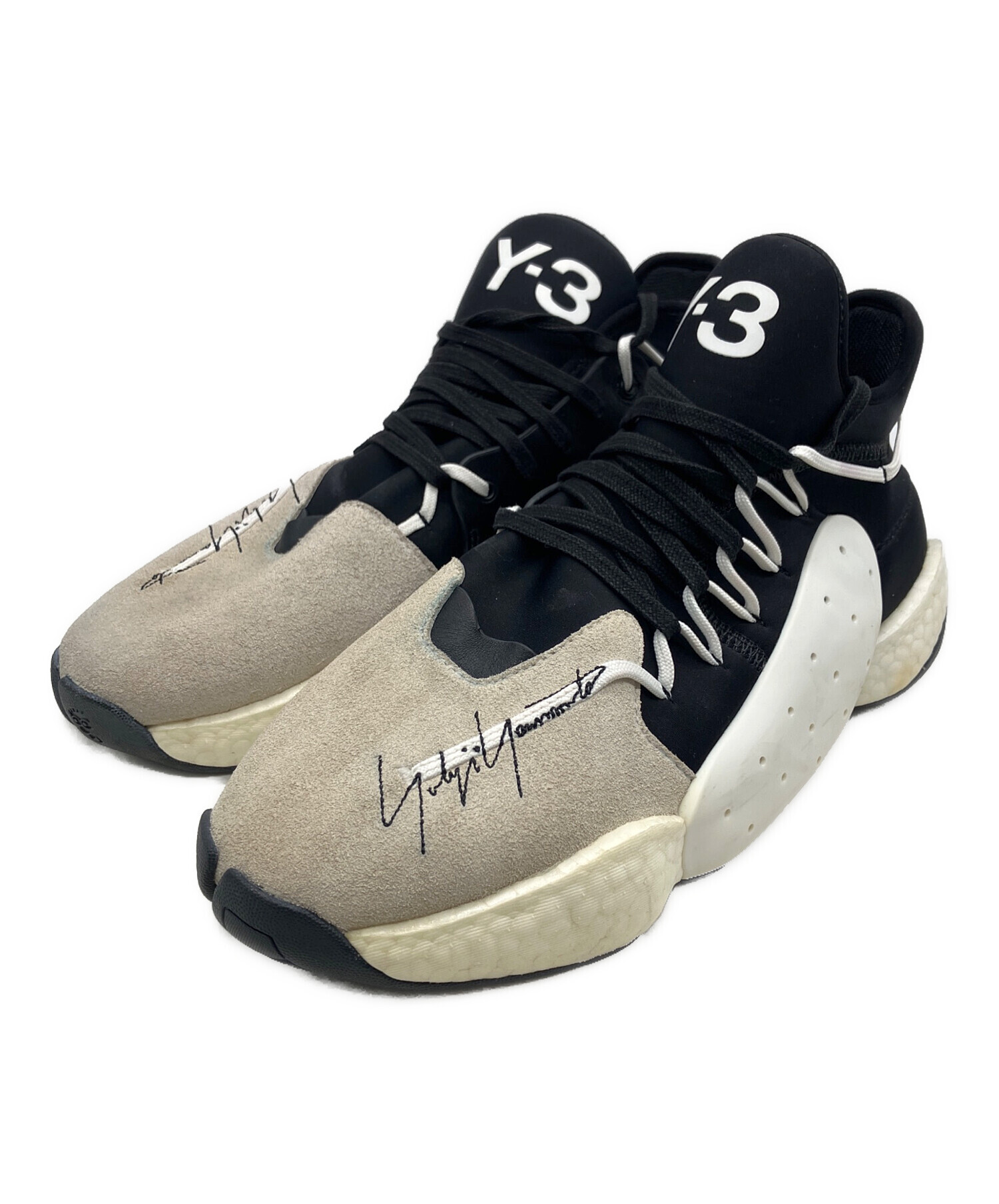 Y-3 ハイカットスニーカー ブラック/グレー 中古・古着通販】Y-3 (ワイスリー) ハイカットスニーカー