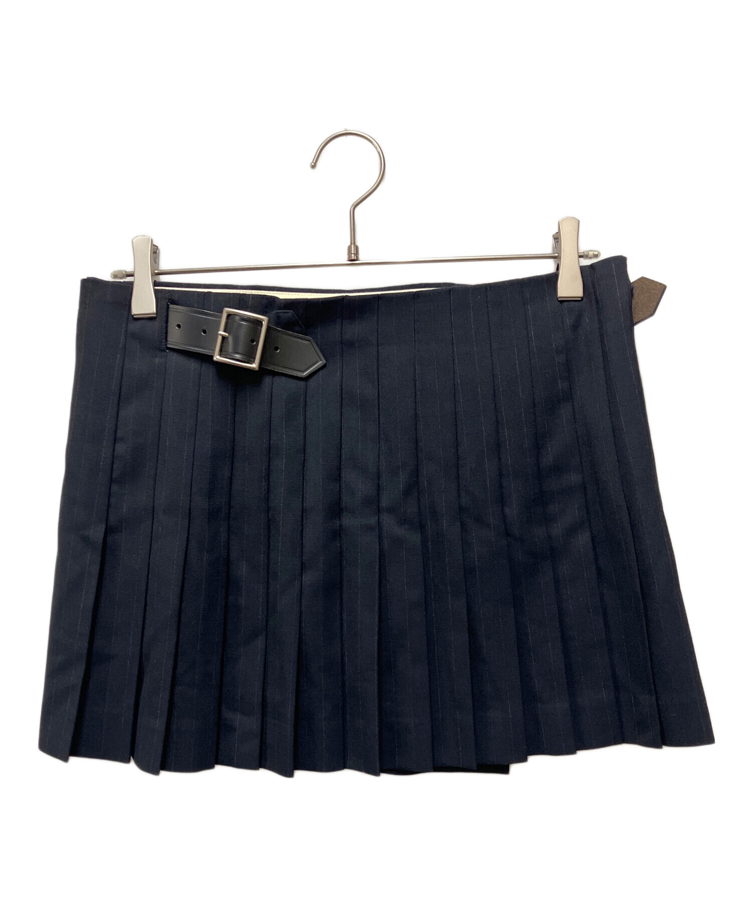 当時物コムデギャルソン1989ベルト付きプリーツスカート ダークネイビー濃紺 M 当時物コムデギャルソン1989ベルト付きプリーツスカート ダーク